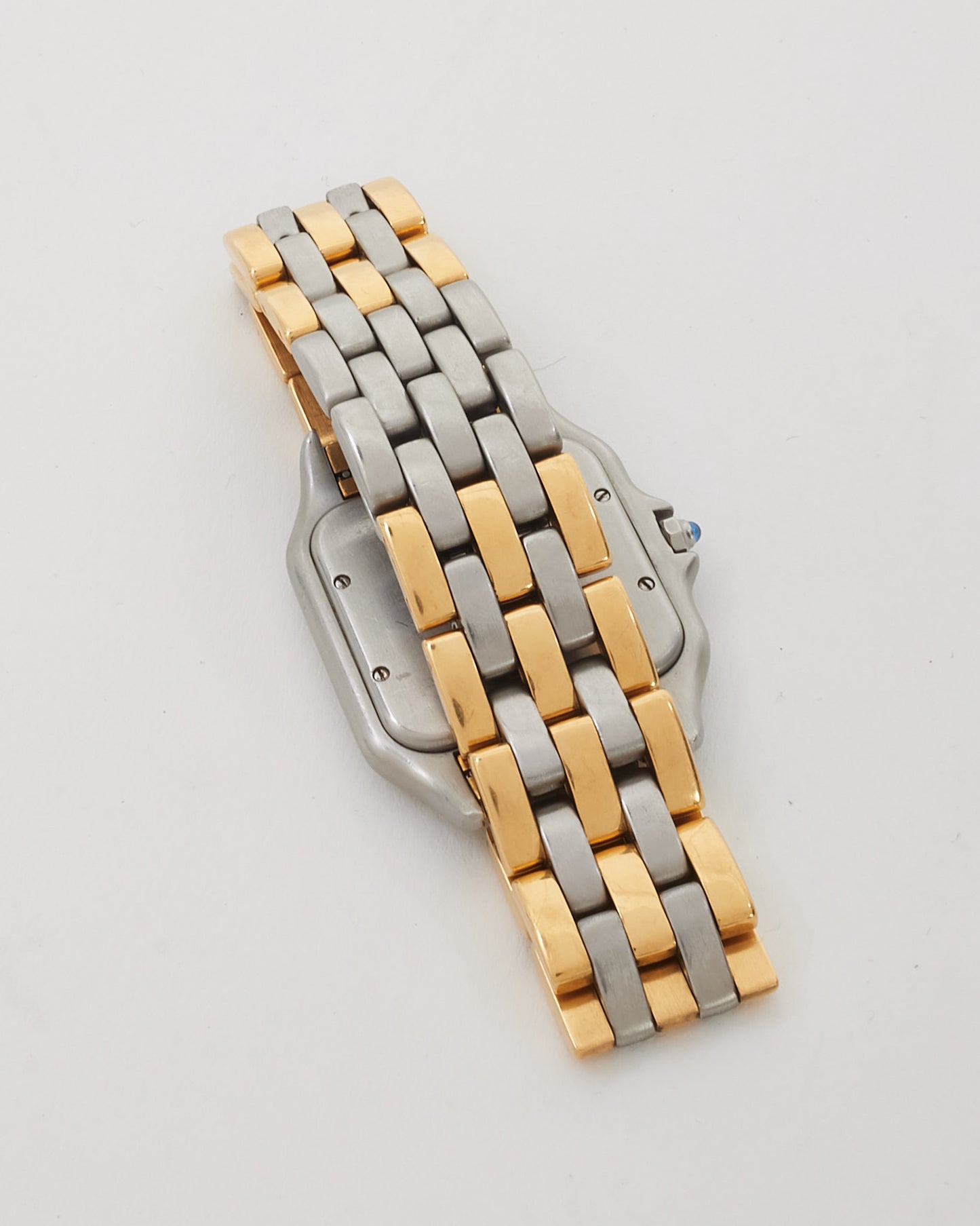 Cartier Vintage Stainless Steel and Gold 3-Row Large Panthere Watch