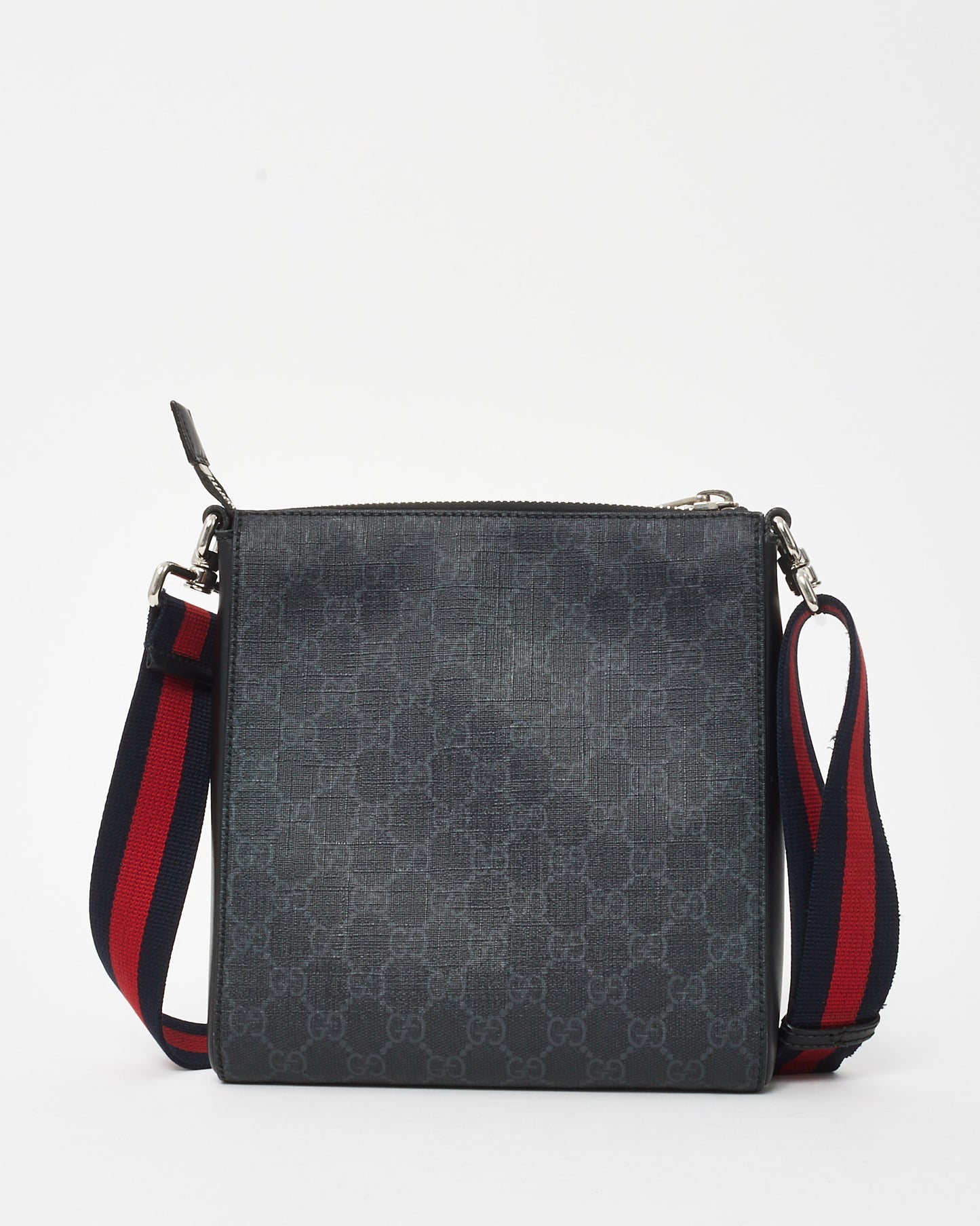 Gucci Black Monogram GG Supreme Canvas Small Messenger Bag