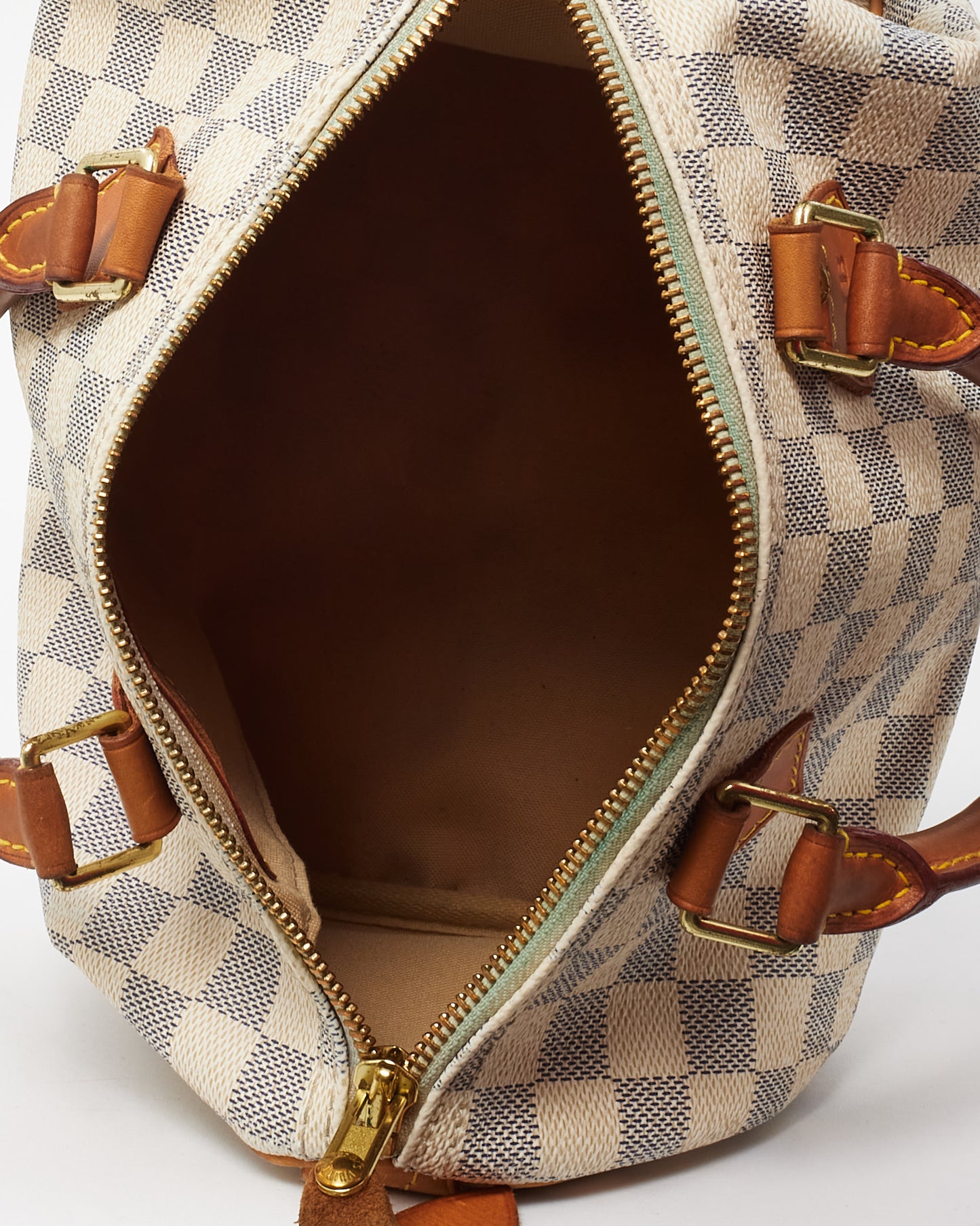 Louis Vuitton Damier Azur Canvas Speedy 25 Bag with Initials