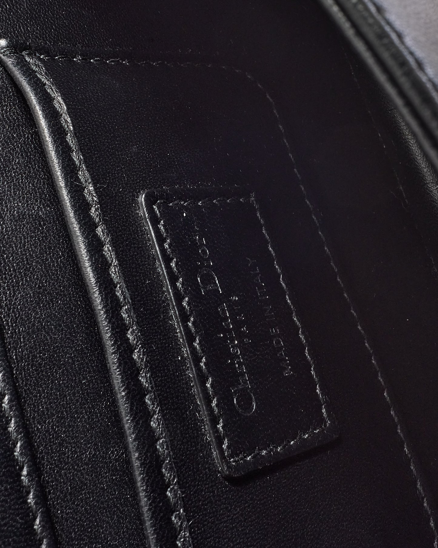 Dior Black Leather Crystal Embellished Flower Flap Chain Clutch