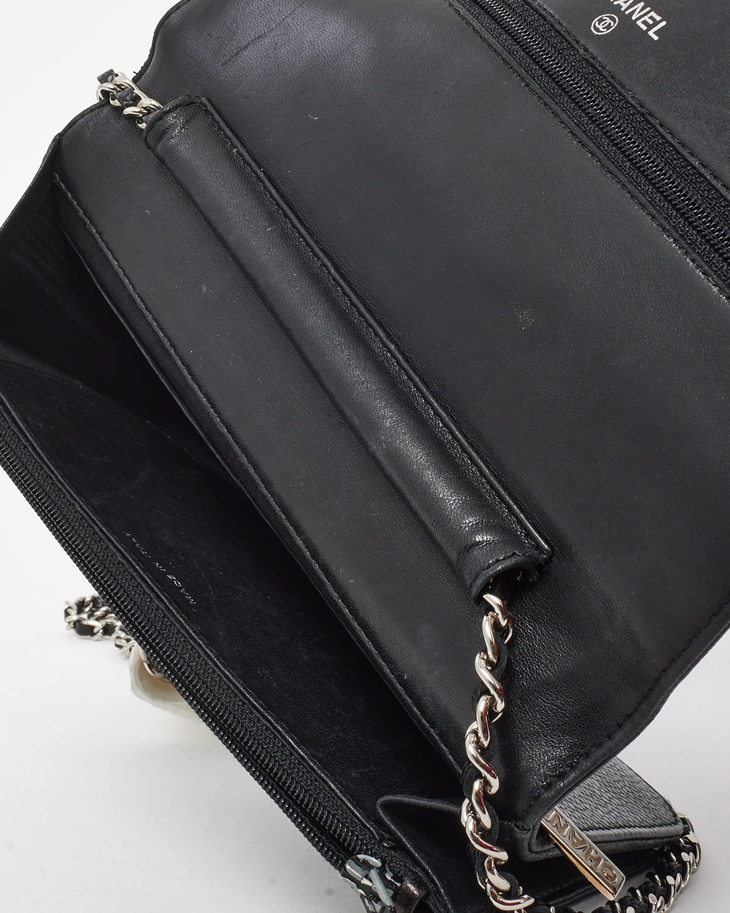 Chanel Black Caviar Leather Timeless CC WOC Wallet on Chain Bag SHW