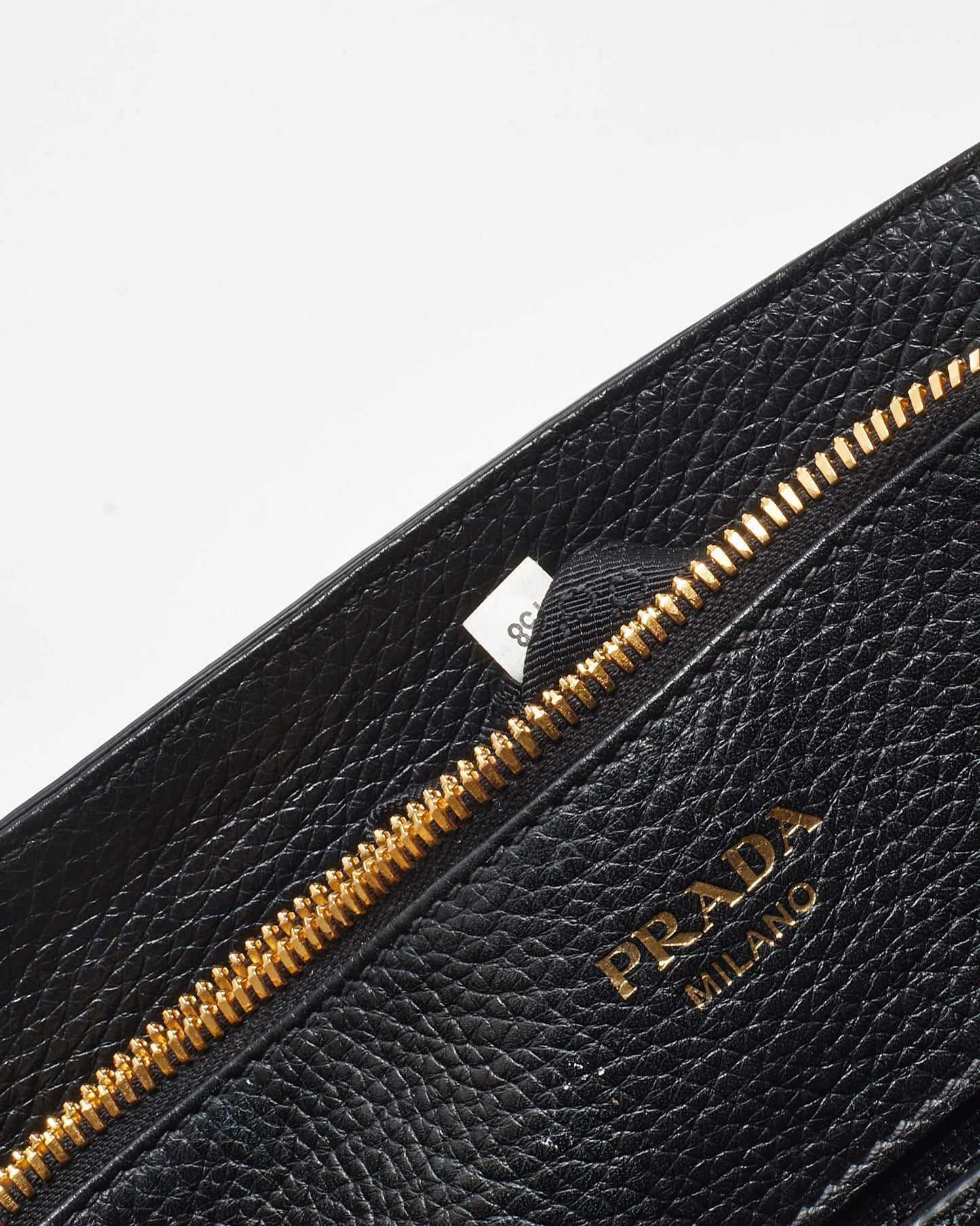 Prada Black Vitello Leather Phenix Double 2Way Tote with Strap