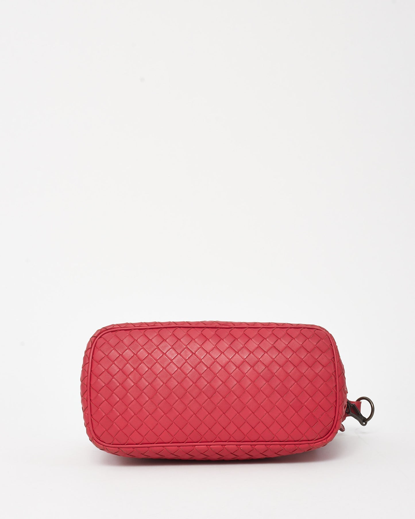 Bottega Veneta Fuchsia Red Intrecciato Leather Small Zip Hobo Shoulder Bag