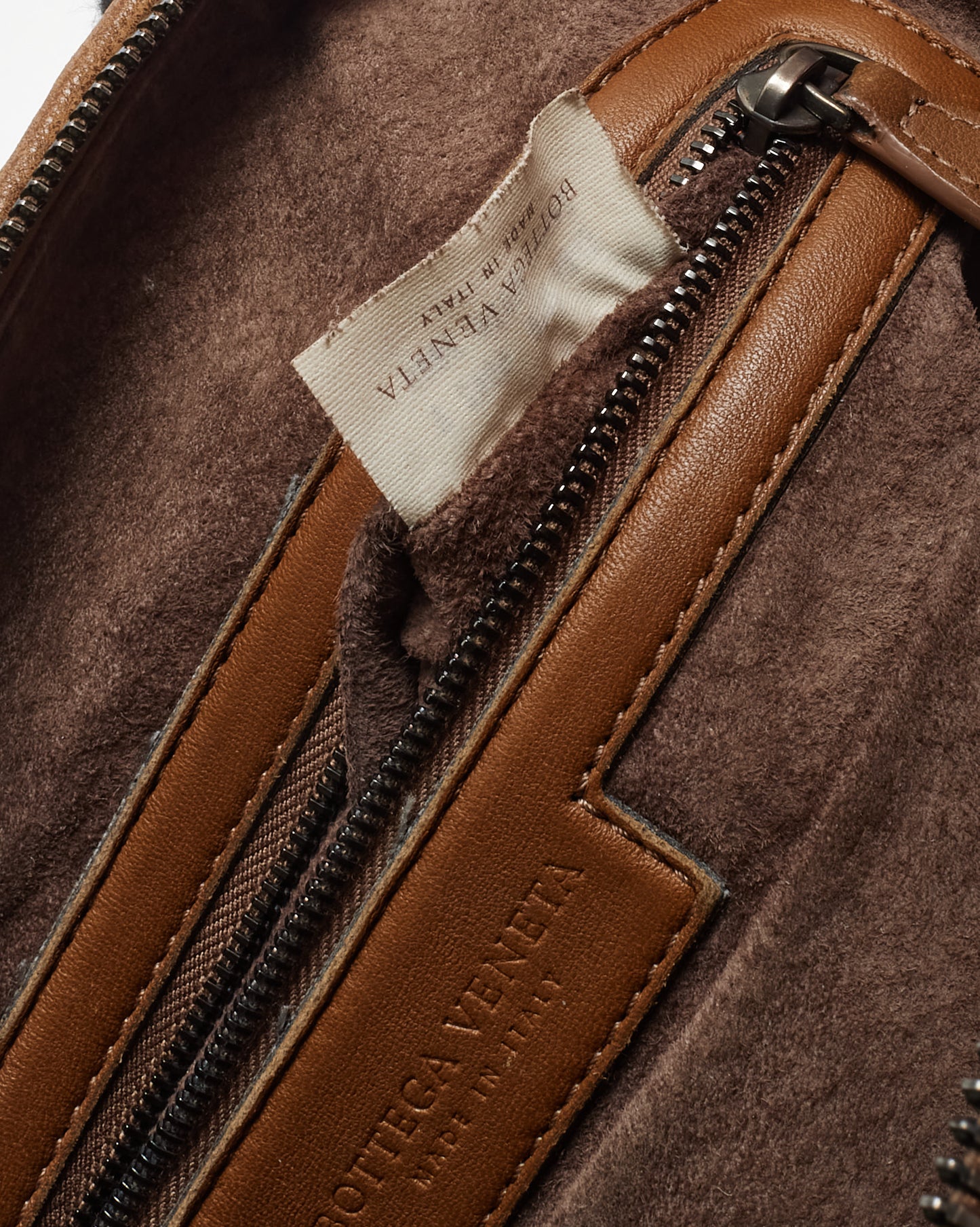 Bottega Veneta Camel Brown Intrecciato Woven Leather Nodini Crossbody Bag