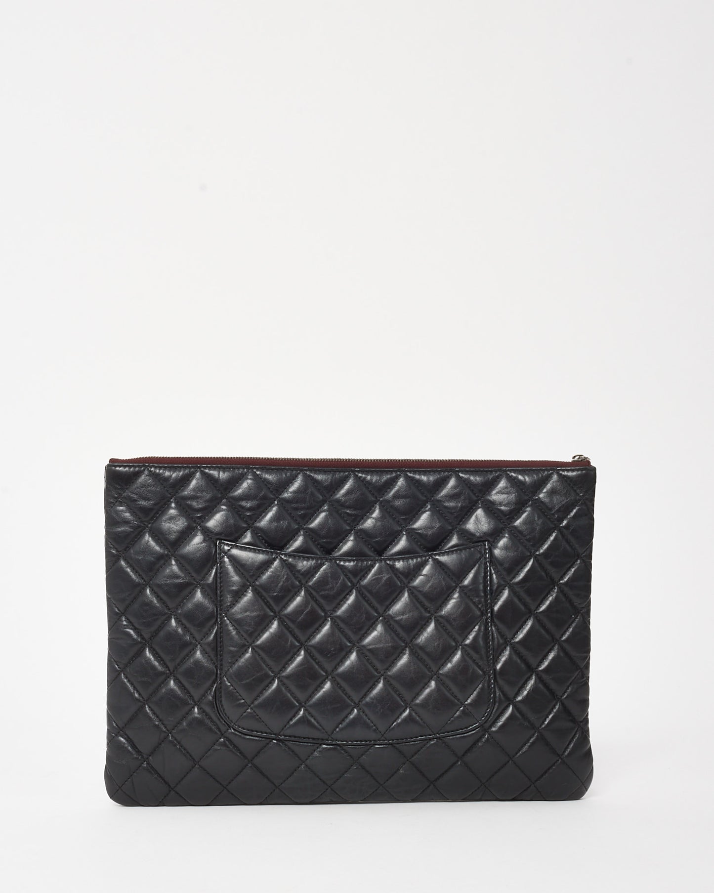 Chanel Black Lambskin Leather Re-Issue Medium O Case Clutch Pouch