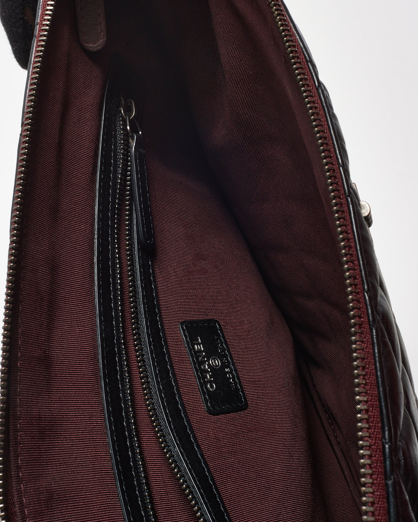 Chanel Black Lambskin Leather Re-Issue Medium O Case Clutch Pouch