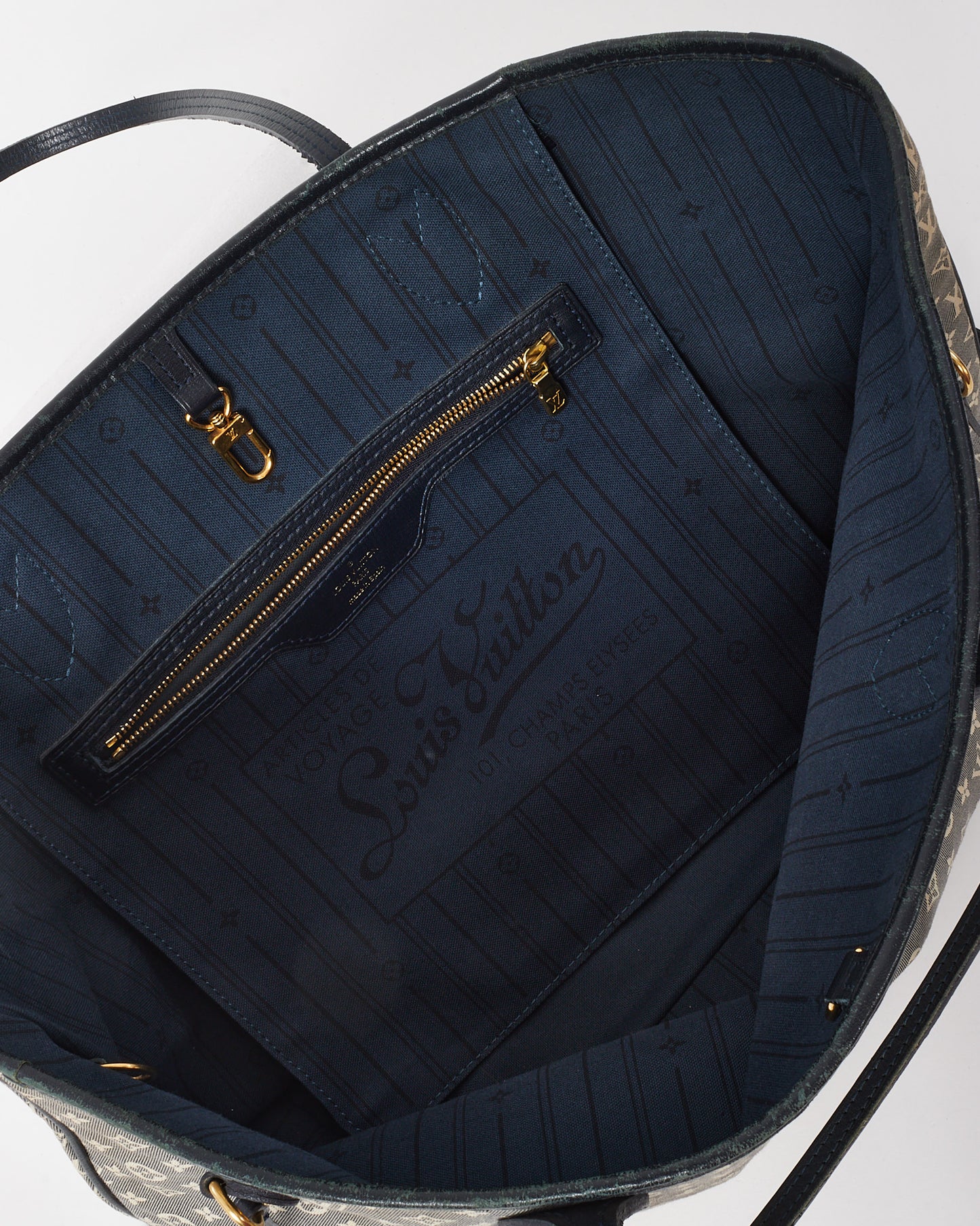 Louis Vuitton Blue Monogram Idylle Mini Lin Canvas Neverfull MM