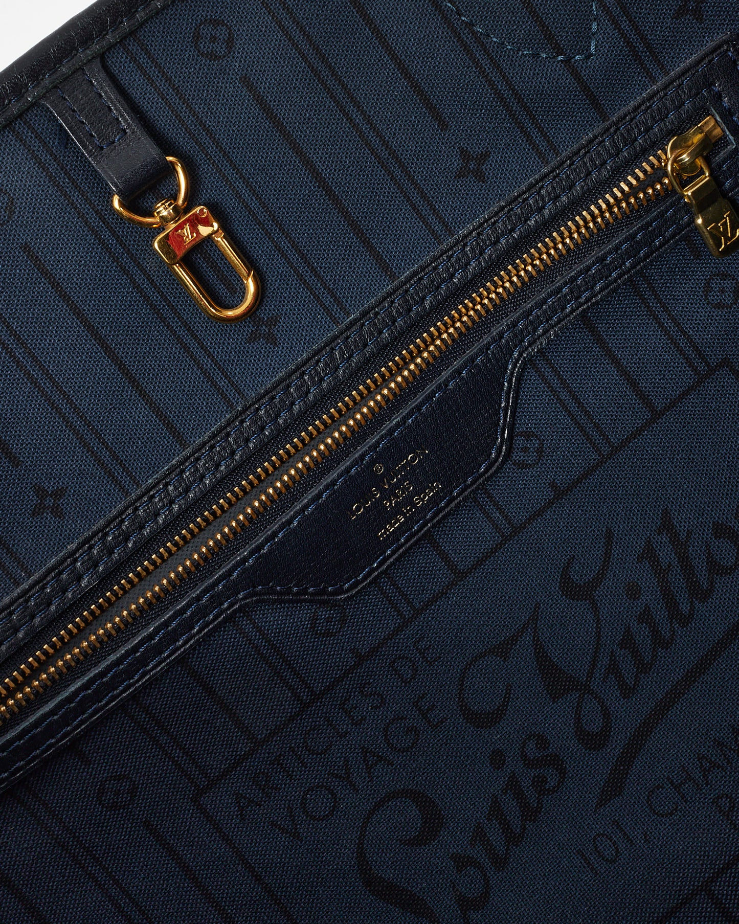 Louis Vuitton Blue Monogram Idylle Mini Lin Canvas Neverfull MM