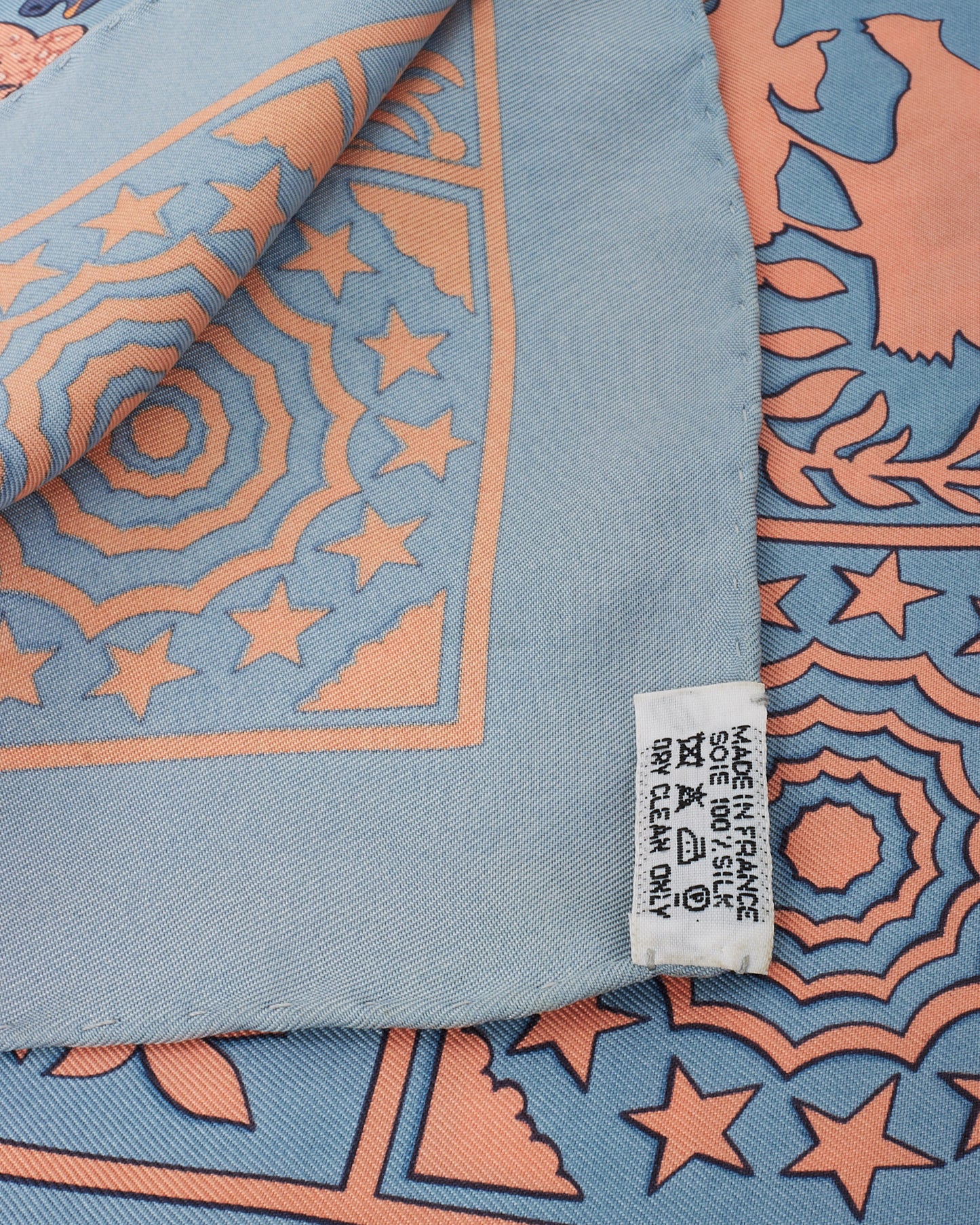 Hermès Blue/Orange/Multi Lady Washington Early America Silk Scarf
