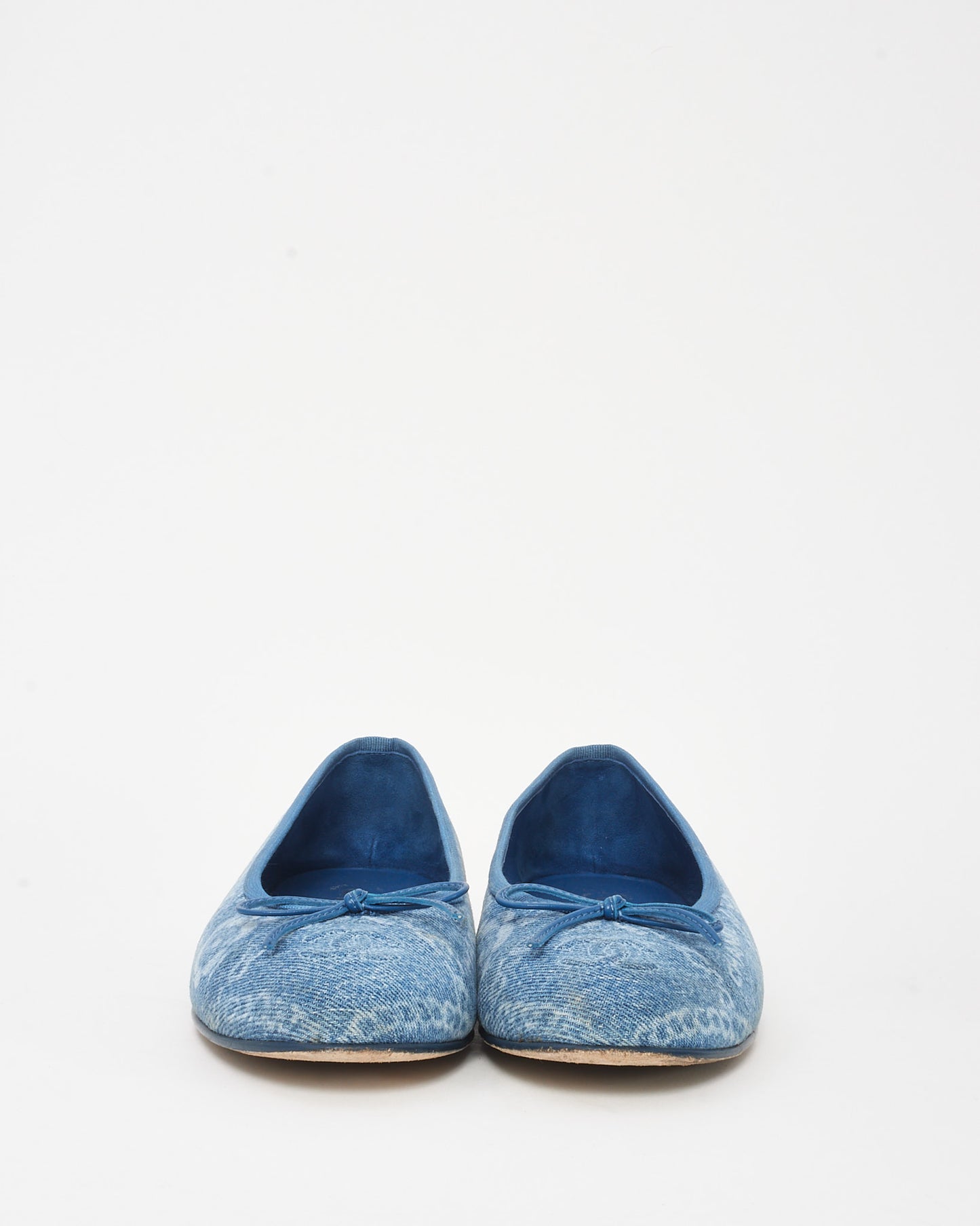 Chanel Blue Denim Cambon Chain CC Logo Ballet Flats - 38.5