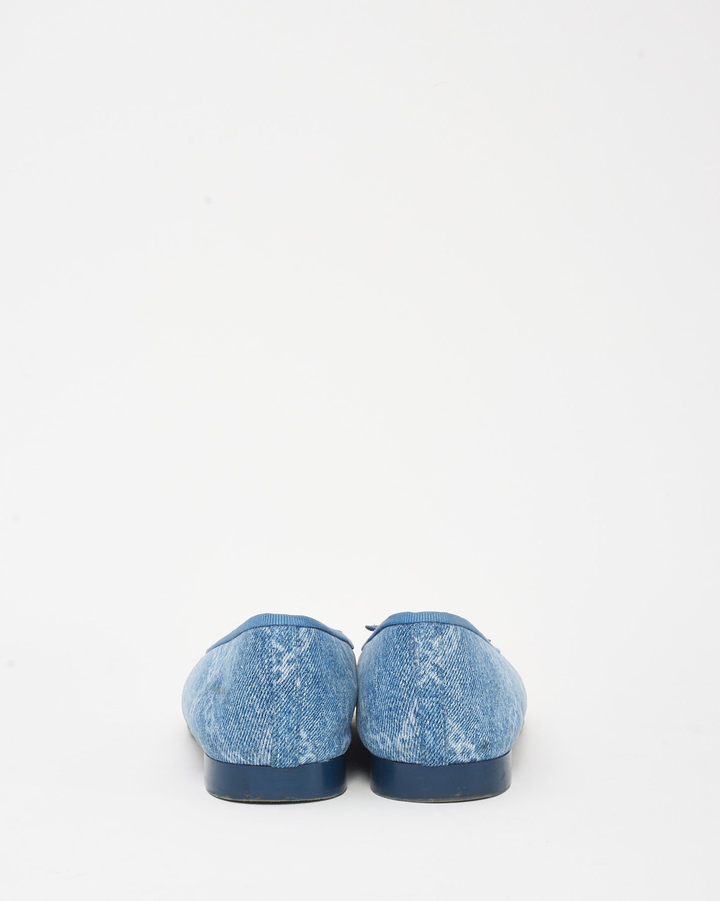 Chanel Blue Denim Cambon Chain CC Logo Ballet Flats - 38.5