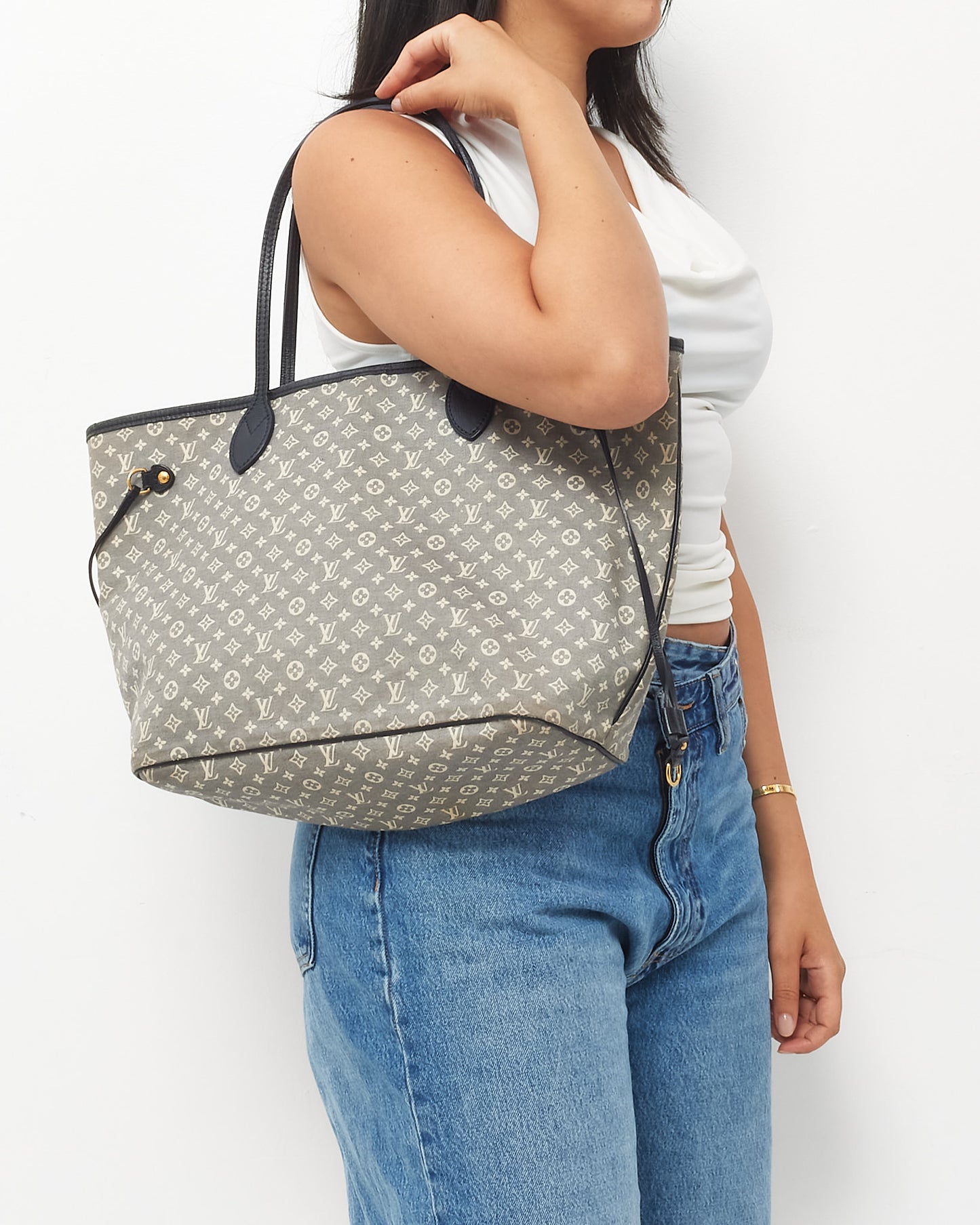 Louis Vuitton Blue Monogram Idylle Mini Lin Canvas Neverfull MM