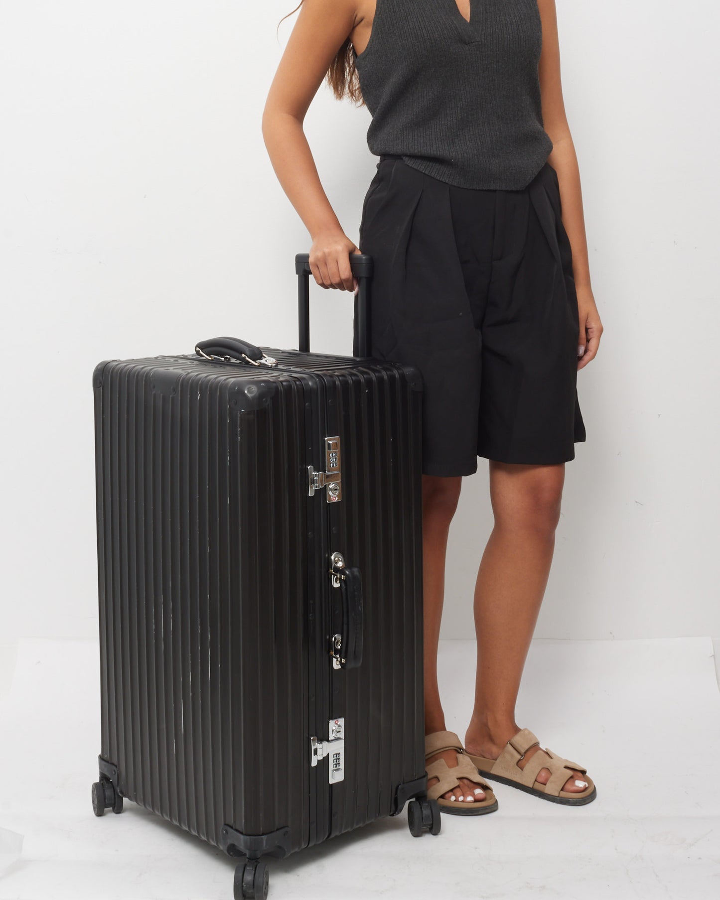 Rimowa Black Aluminum Classic Trunk Luggage