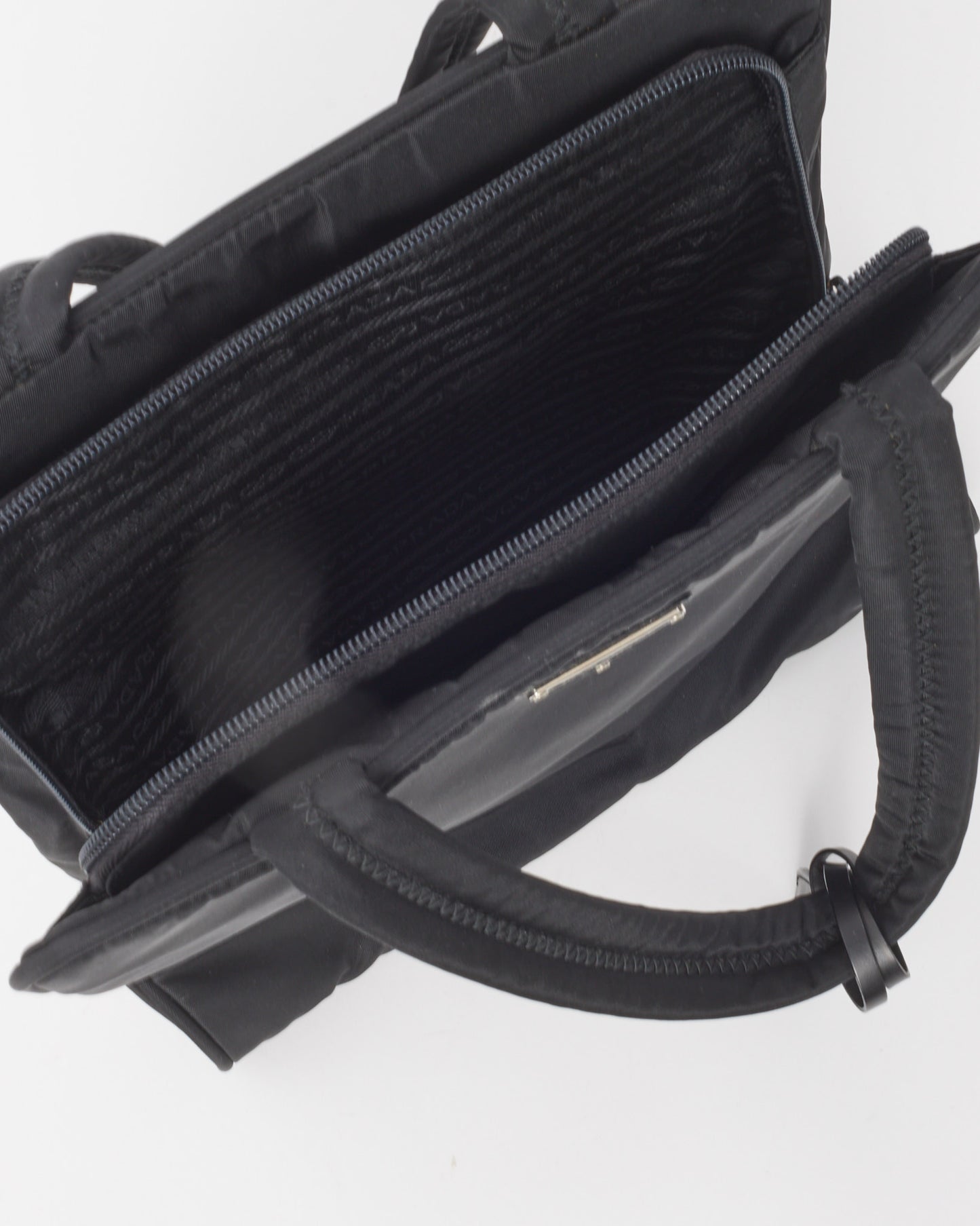 Prada Black Nylon Tessuto Compartment Tote B8497