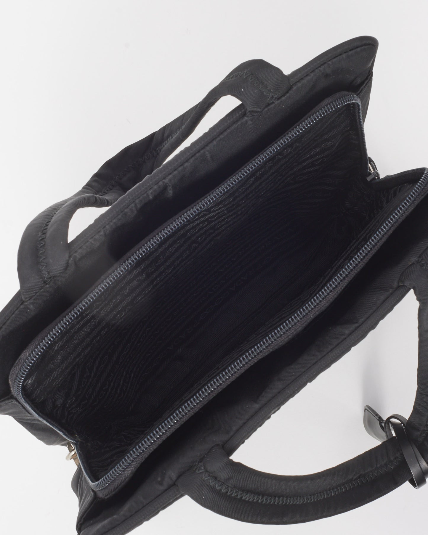 Prada Black Nylon Tessuto Compartment Tote B8497