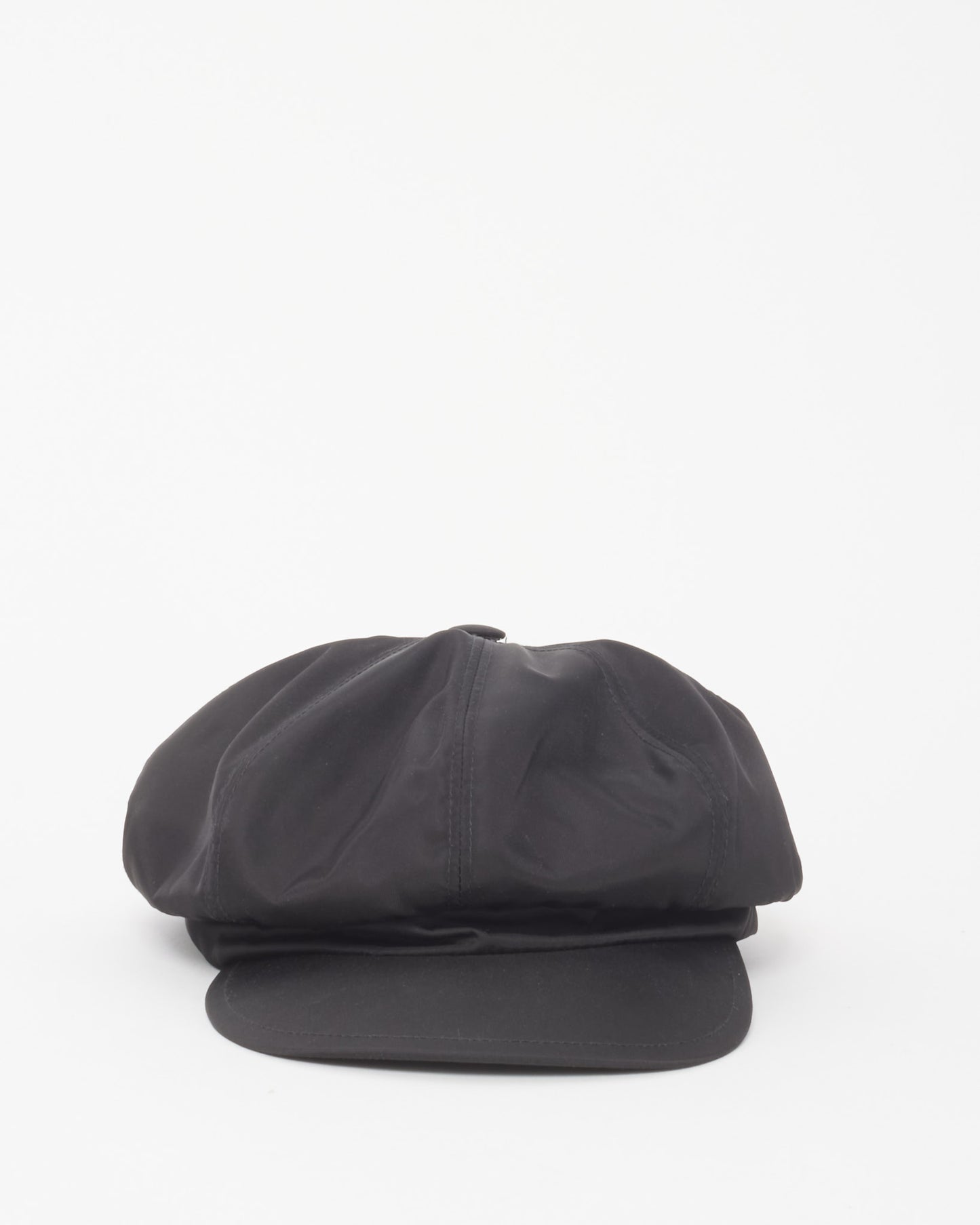 Prada Black Re-Nylon Newsboy Cap Hat - S