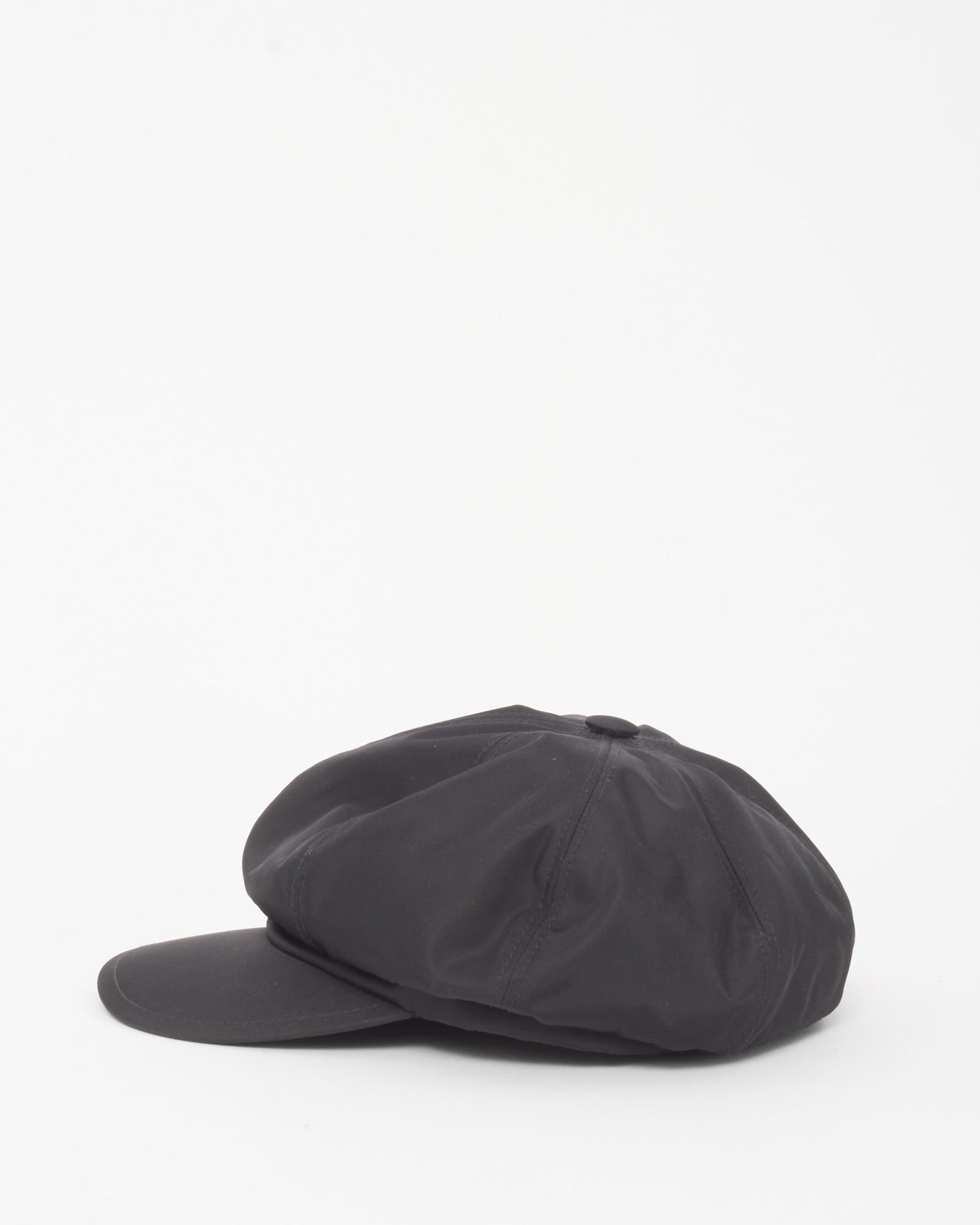 Prada Black Re-Nylon Newsboy Cap Hat - S