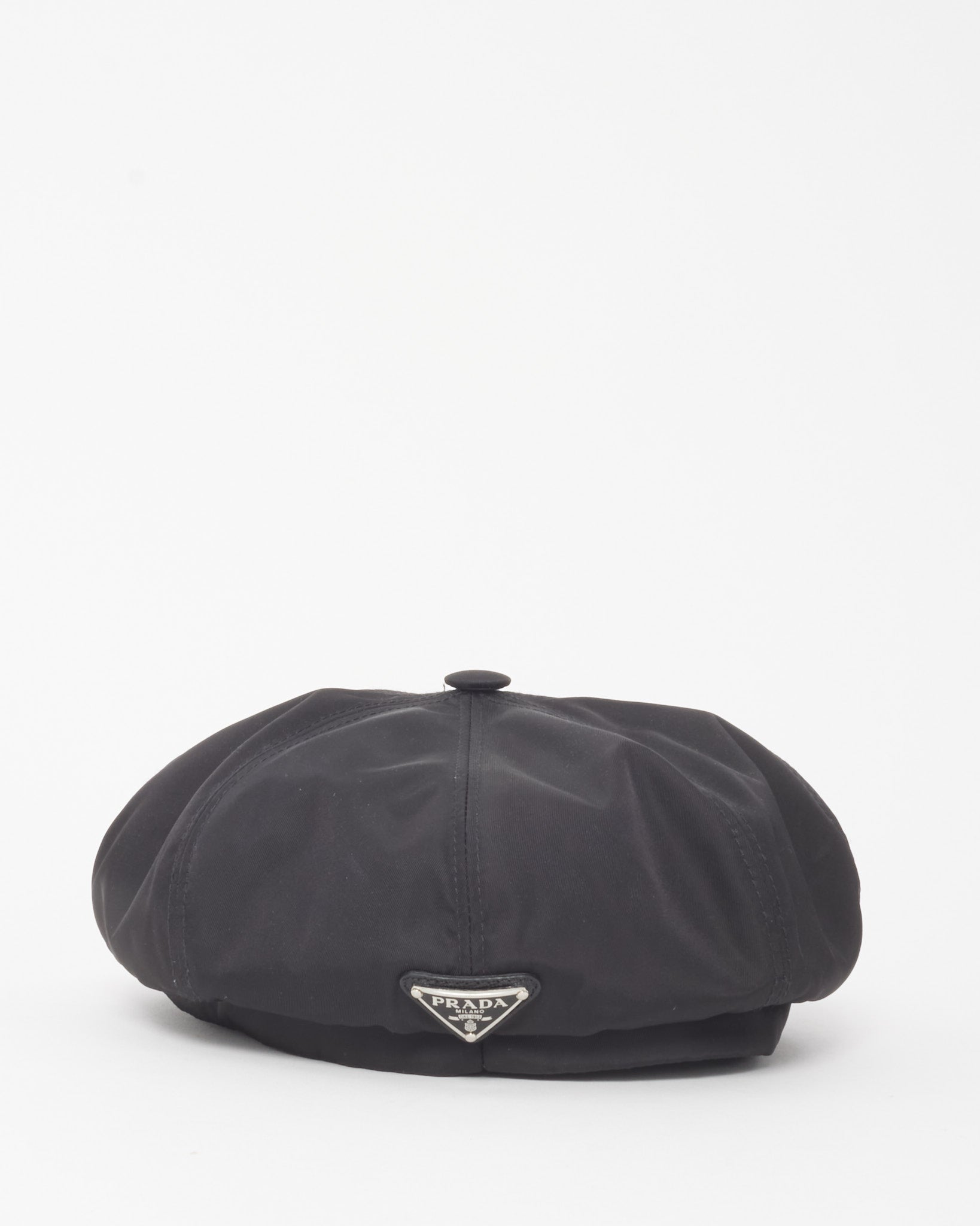 Buy Prada Black Re-Nylon Newsboy Cap Hat - S - Authenticated Pre