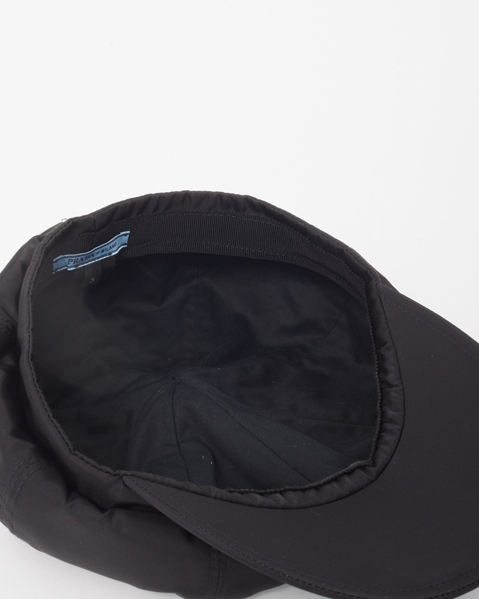 Buy Prada Black Re-Nylon Newsboy Cap Hat - S - Authenticated Pre