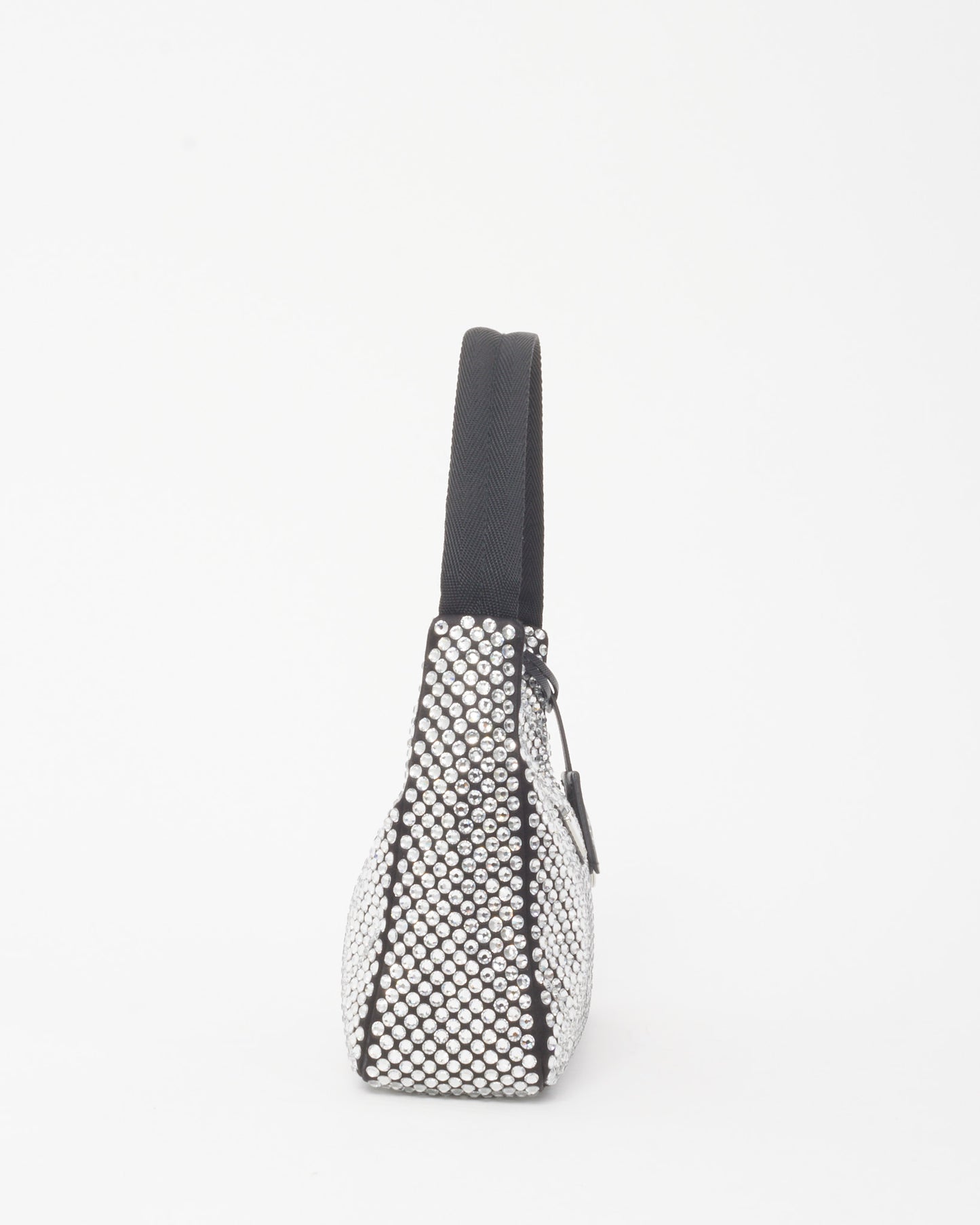 Prada Black Satin Crystal Re-Edition 2000 Mini Bag