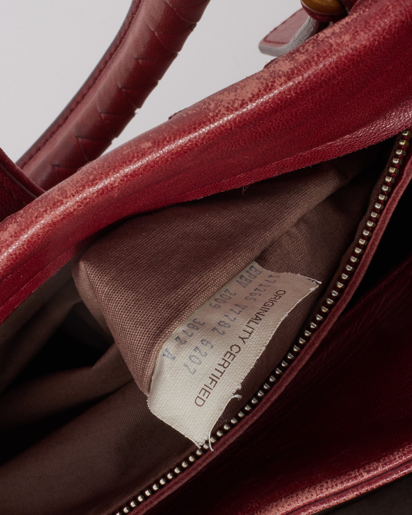 Bottega Veneta Burgundy Red Intrecciato Leather Medium Roma Tote Bag