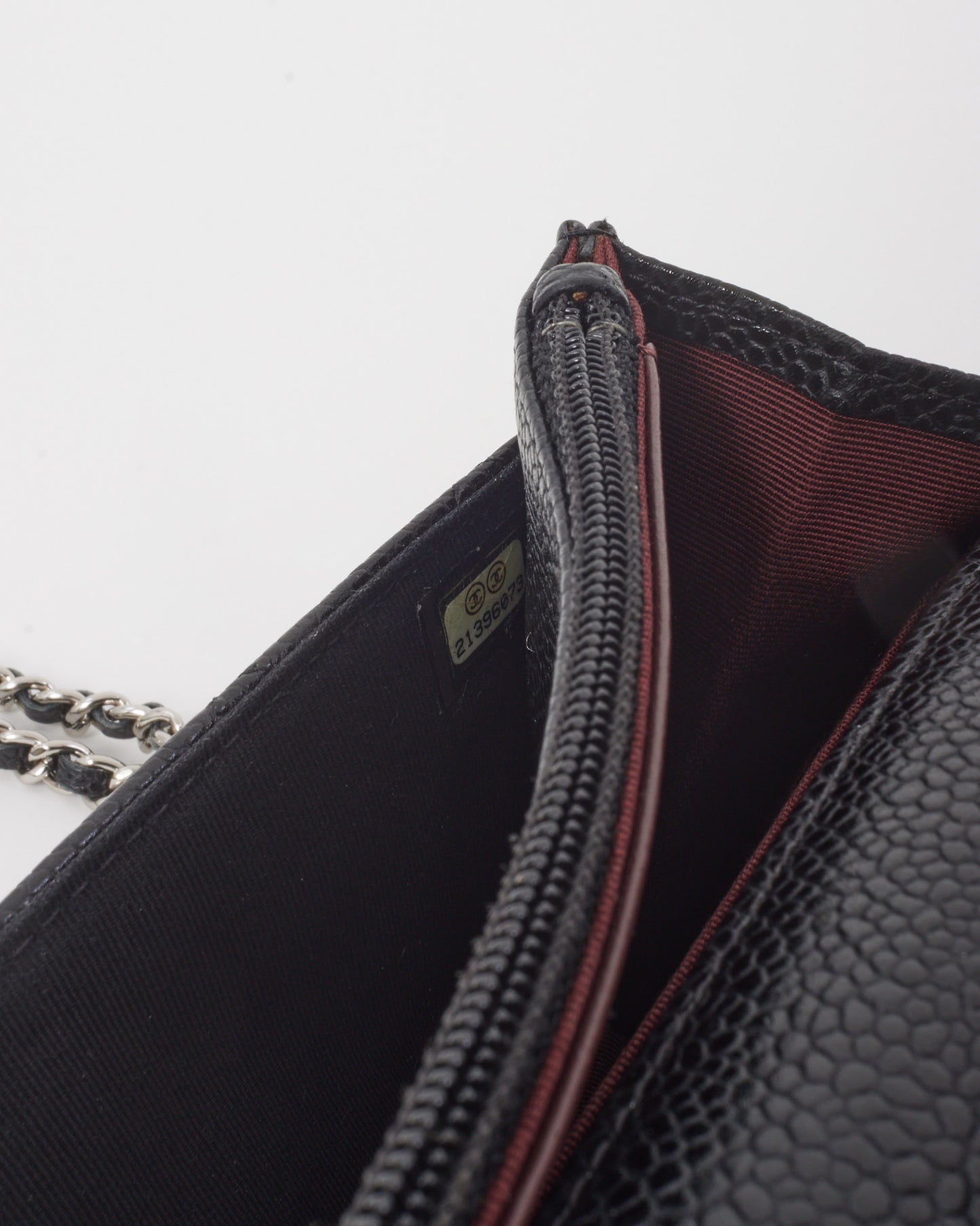 Chanel Black Quilted Caviar Leather WOC Wallet on Chain Crossbody Bag SHW