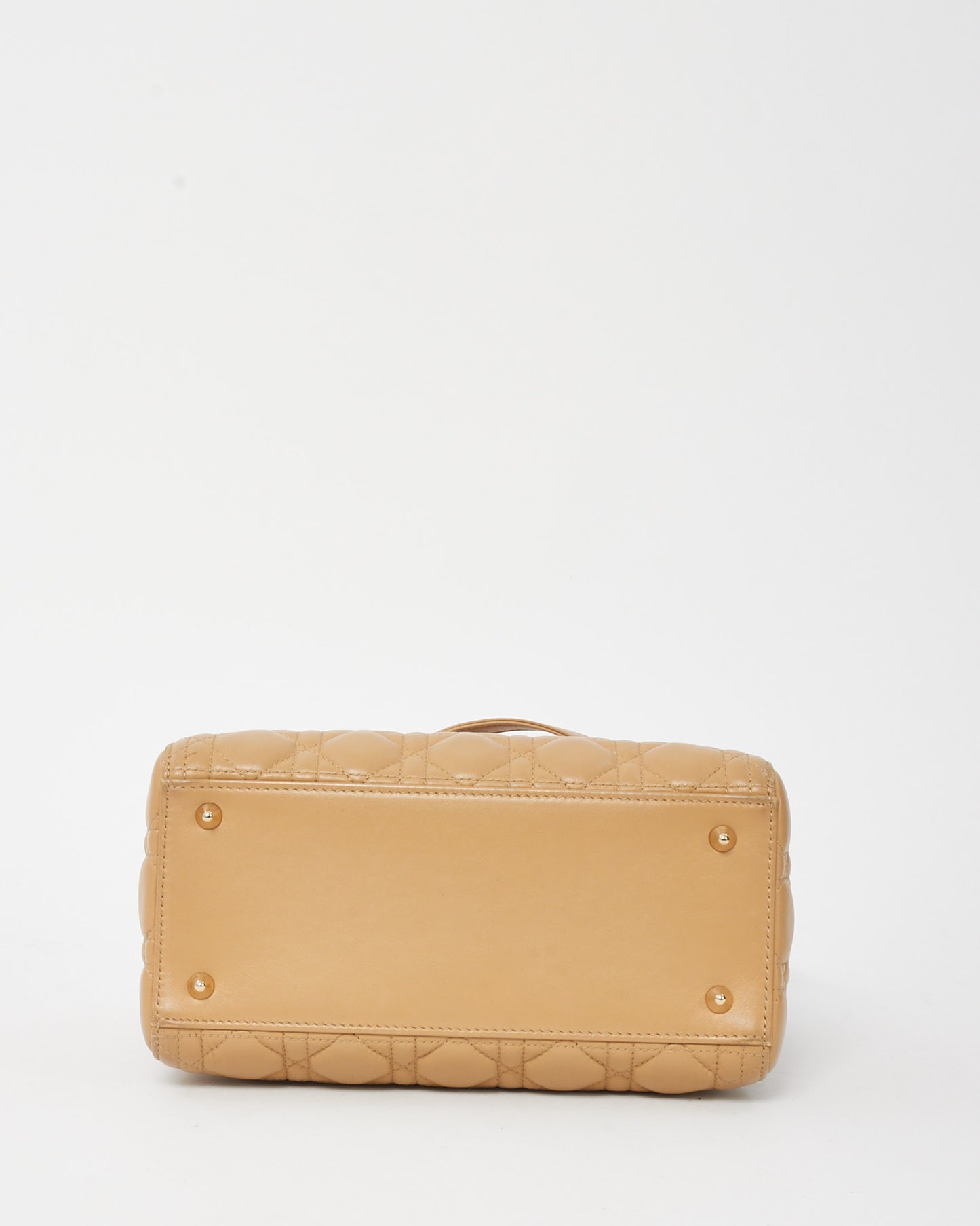 Dior Beige Cannage Leather Medium Lady Dior Bag GHW