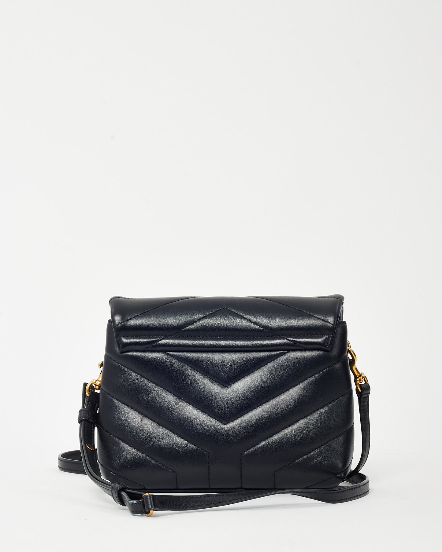 Saint Laurent Black Leather Toy LouLou Crossbody Bag GHW