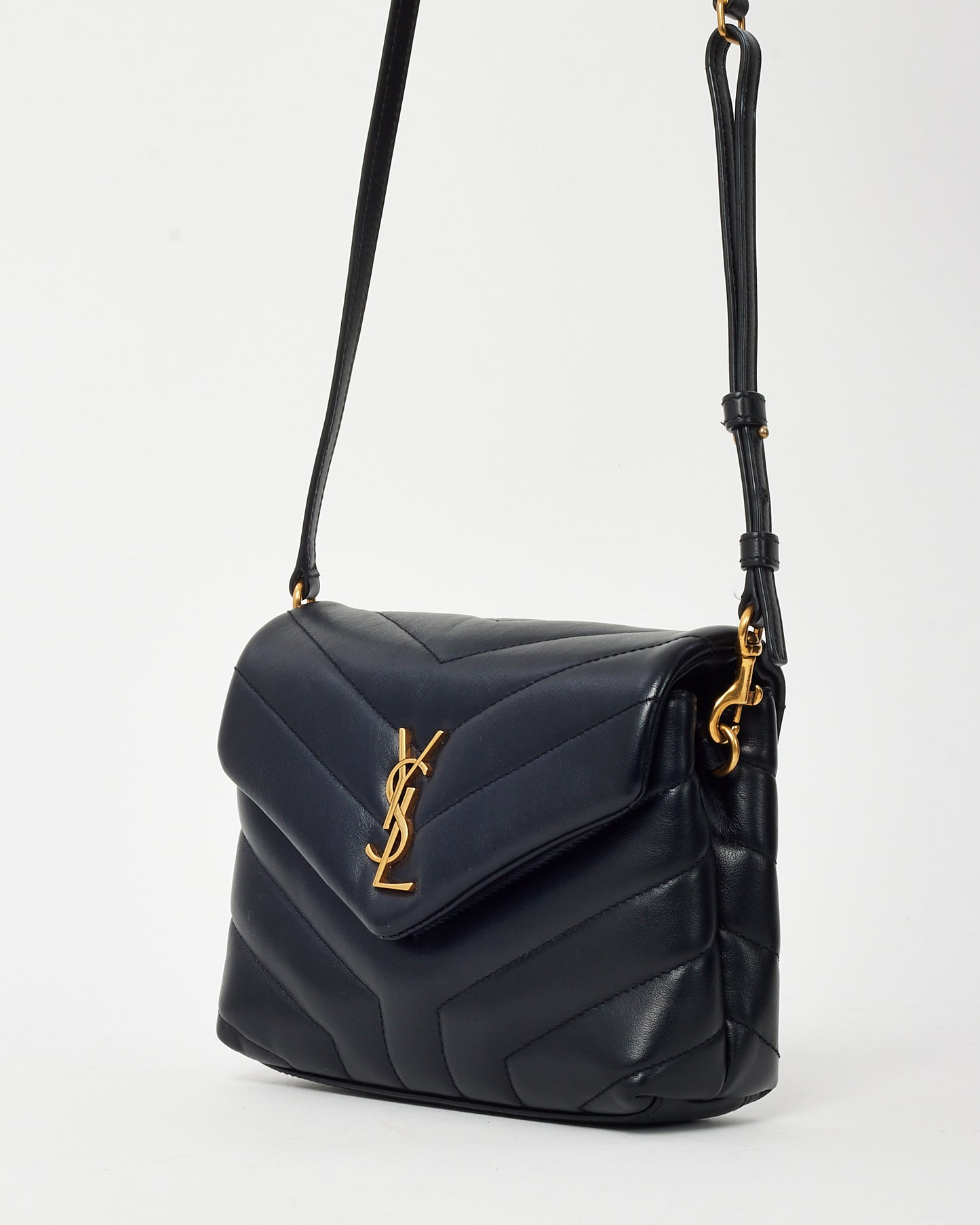 Saint Laurent Black Leather Toy LouLou Crossbody Bag GHW