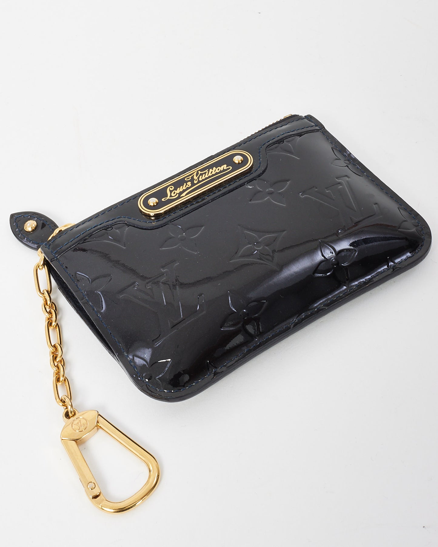 Louis Vuitton Dark Blue Nuit Monogram Vernis Pochette Cles Key Pouch