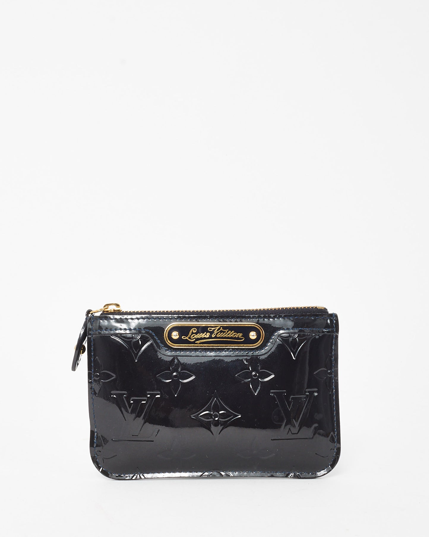 Louis Vuitton Dark Blue Nuit Monogram Vernis Pochette Cles Key Pouch