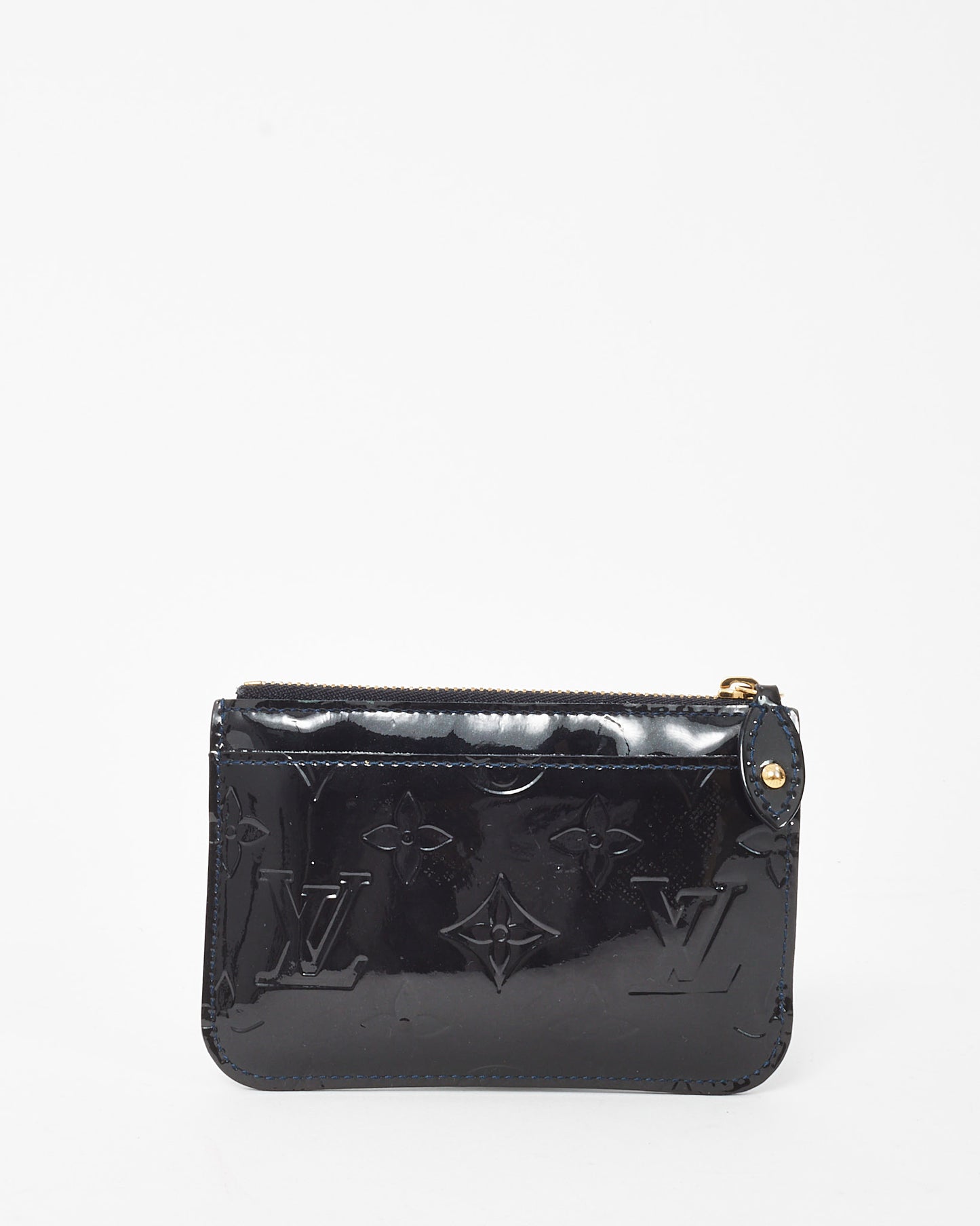 Louis Vuitton Dark Blue Nuit Monogram Vernis Pochette Cles Key Pouch