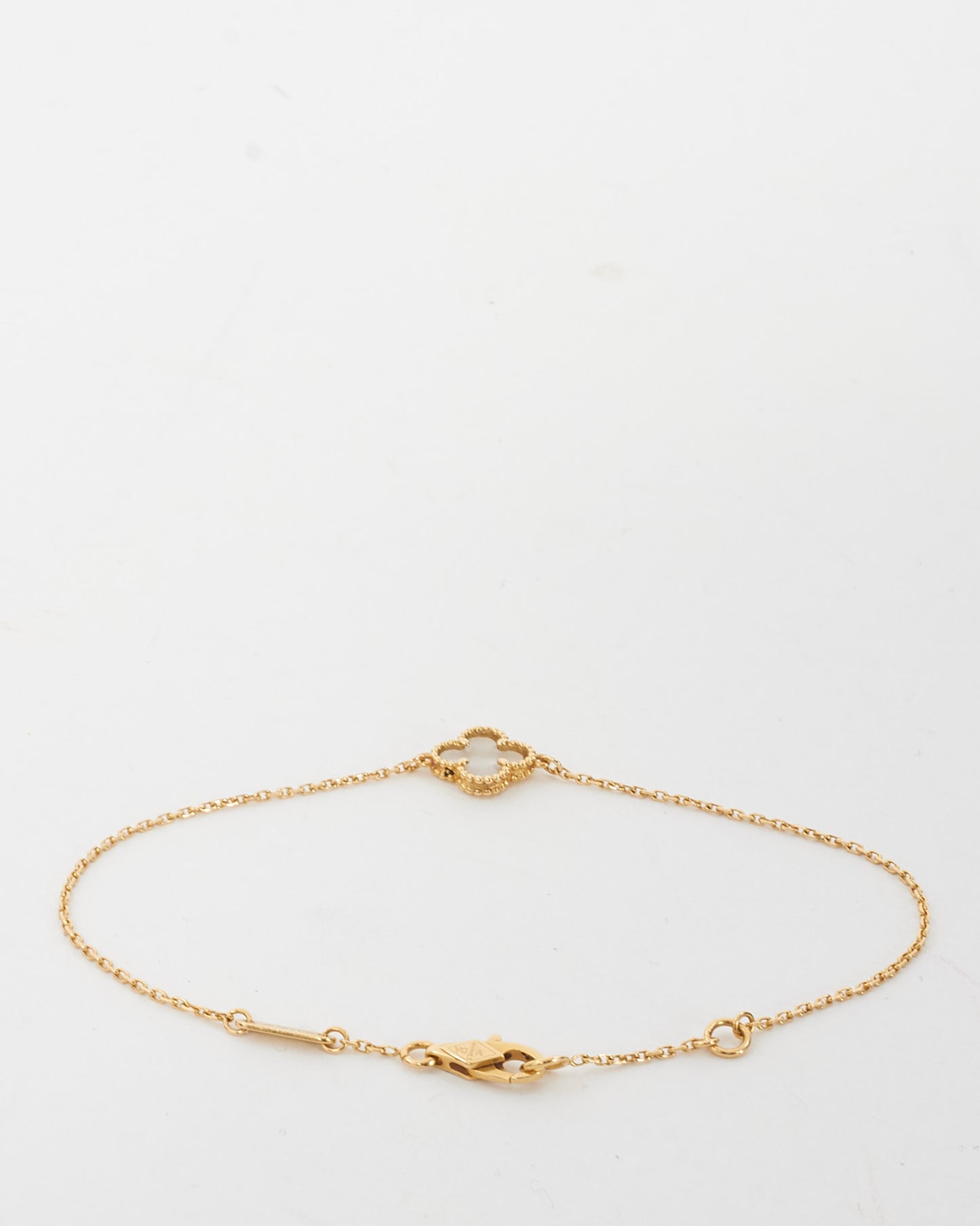 Van Cleef & Arpels 18K Yellow Gold & Mother-of-Pearl Sweet Alhambra Bracelet