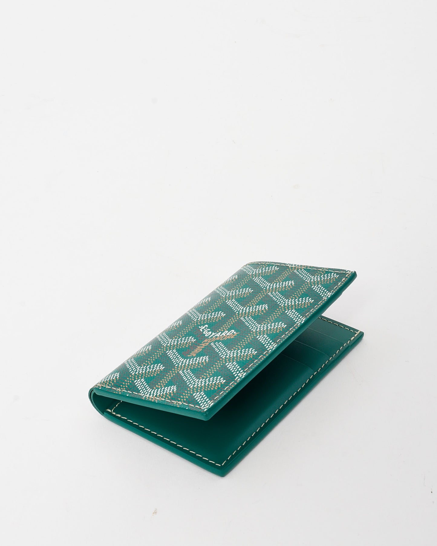 Goyard Green Goyardine Coated Canvas Saint Pierre Card Wallet