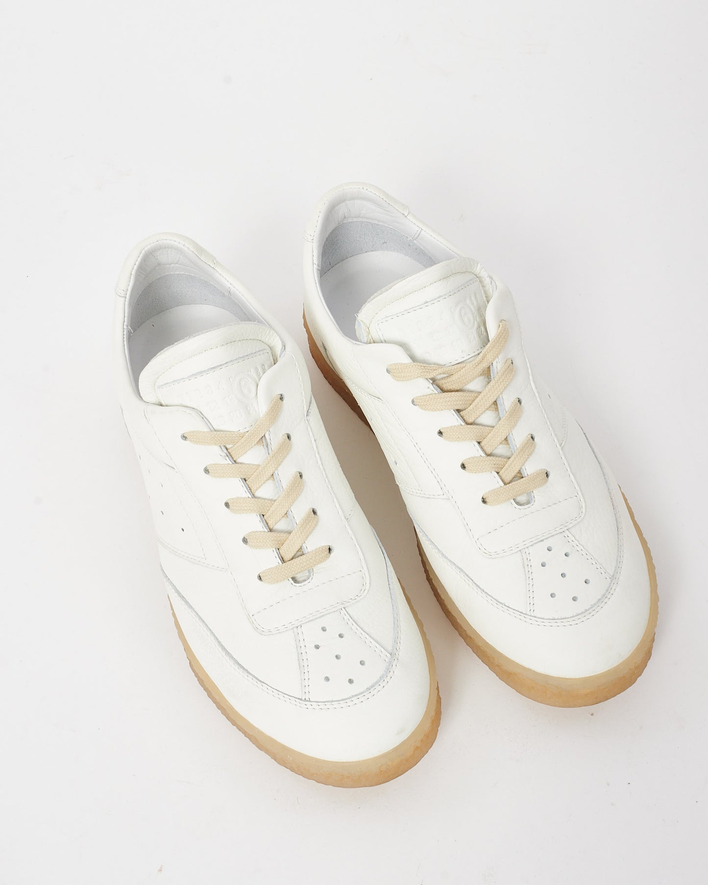 MM6 Maison Margiela White Leather Panelled Sneakers - 39