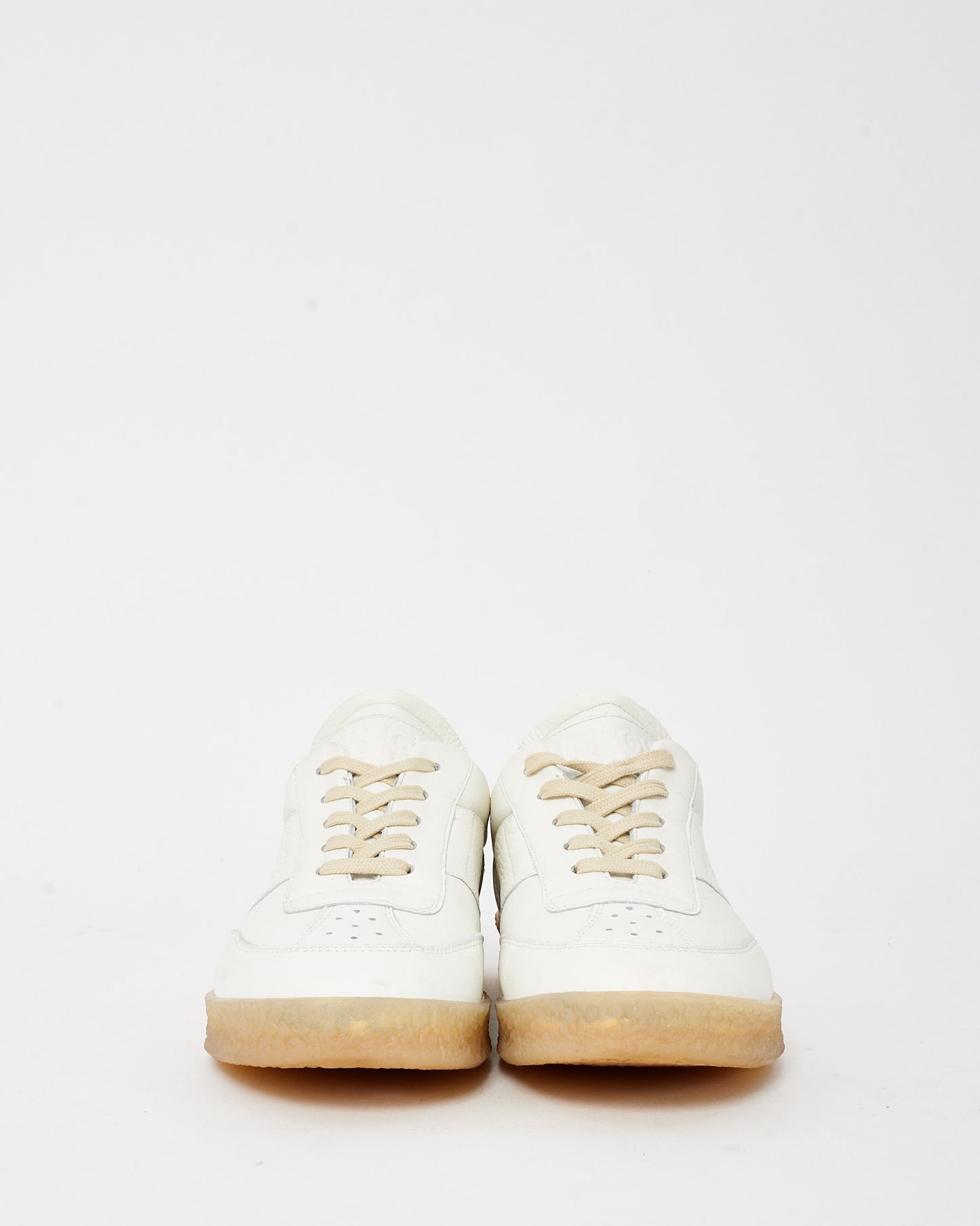 MM6 Maison Margiela White Leather Panelled Sneakers - 39