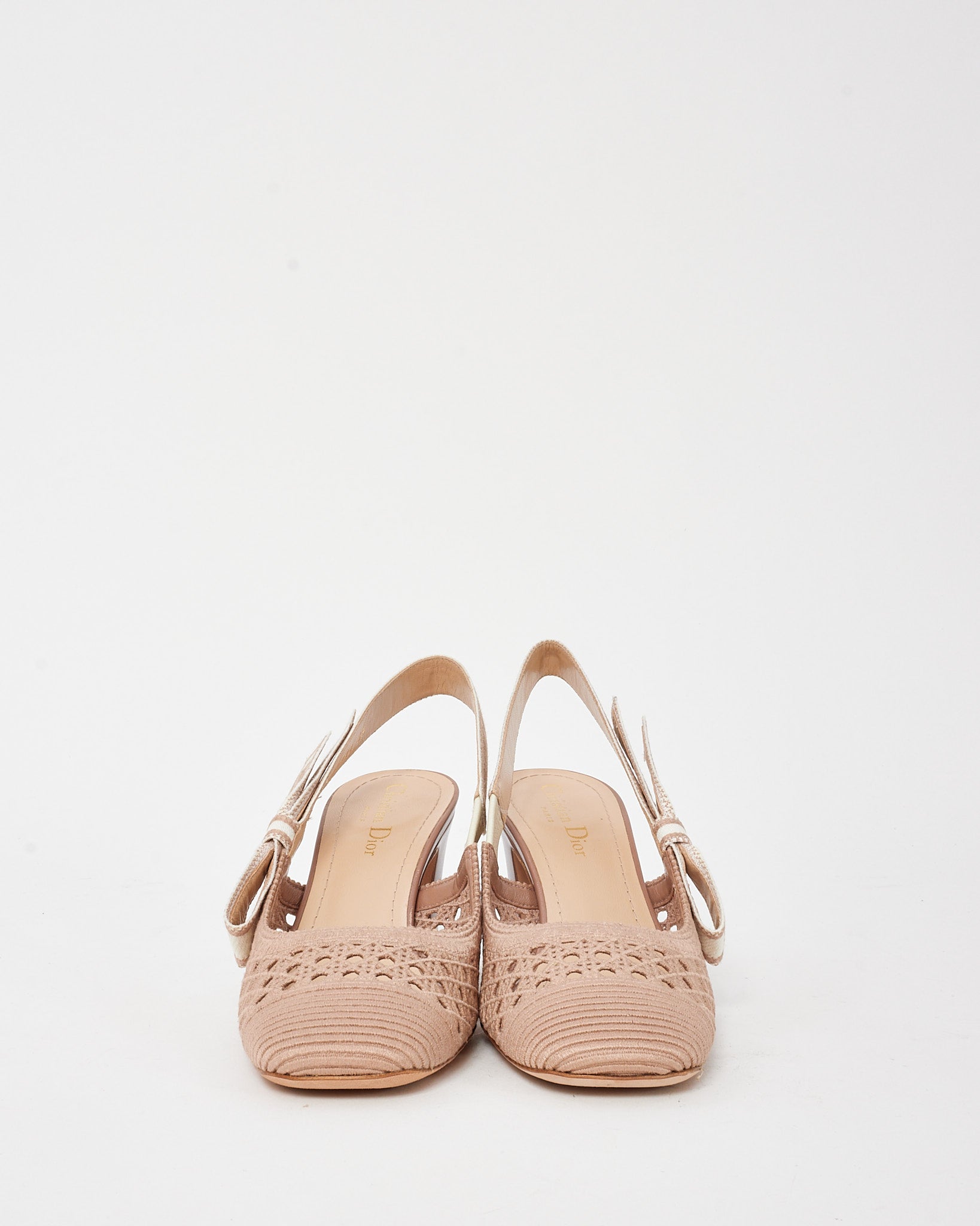 Buy Dior Blush Beige Dior Moi Mesh Block Heel Slingback Pumps
