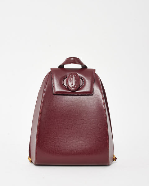 Buy Cartier Vintage Burgundy Leather Must De Cartier Turn Lock