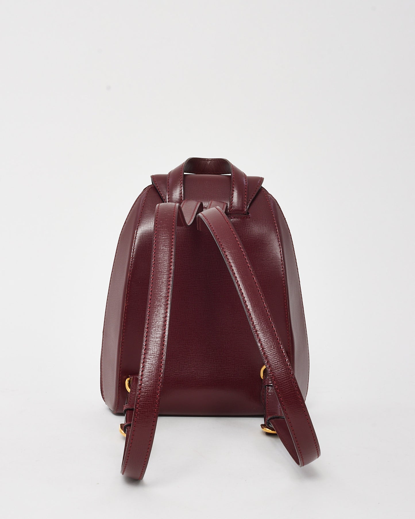 Cartier Vintage Burgundy Leather Must De Cartier Turn Lock Backpack