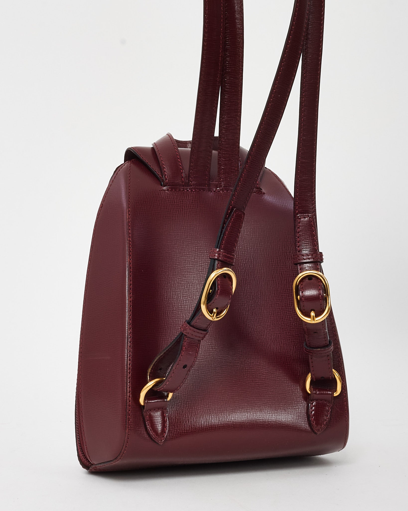 Buy Cartier Vintage Burgundy Leather Must De Cartier Turn Lock