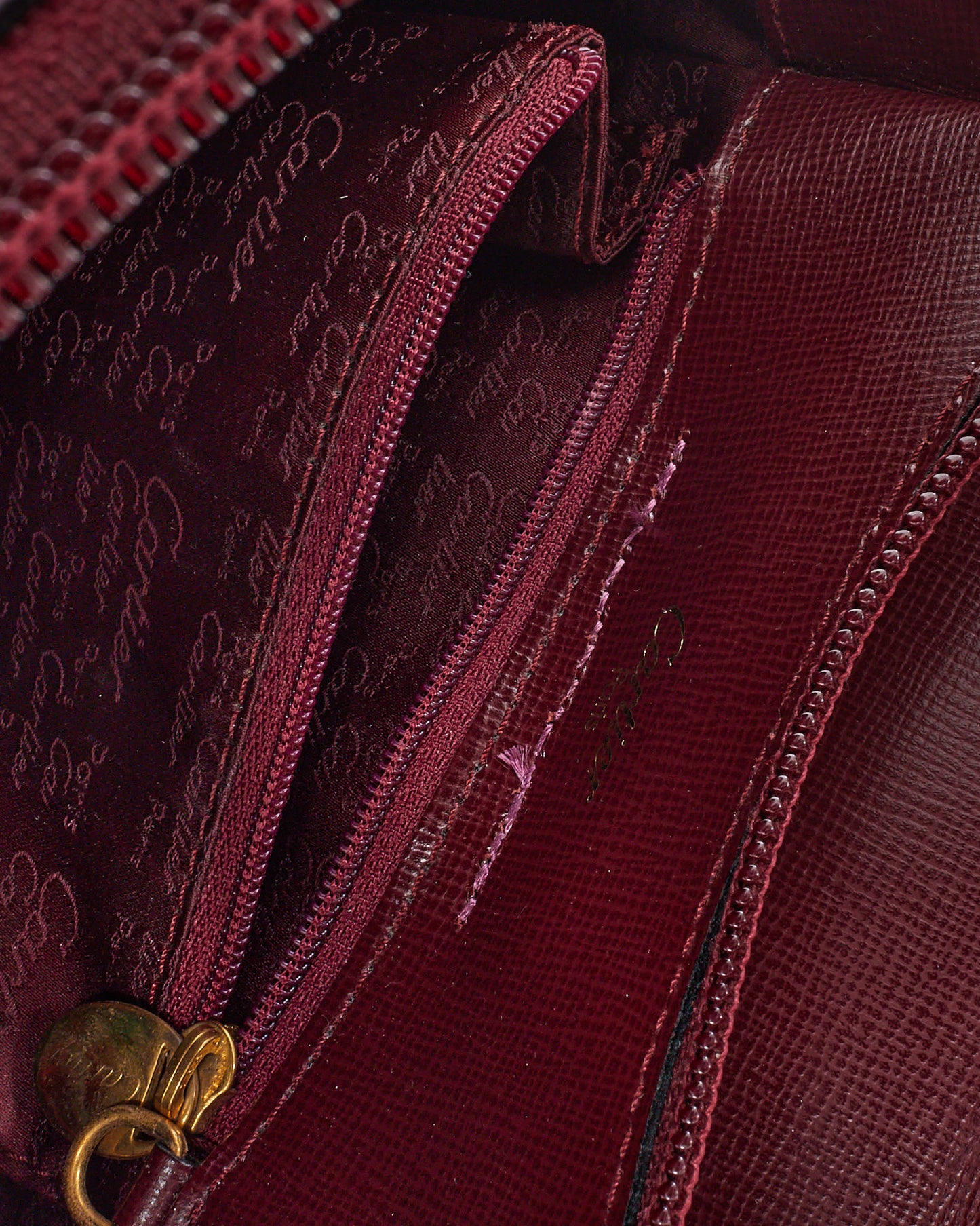 Cartier Vintage Burgundy Leather Must De Cartier Turn Lock Backpack