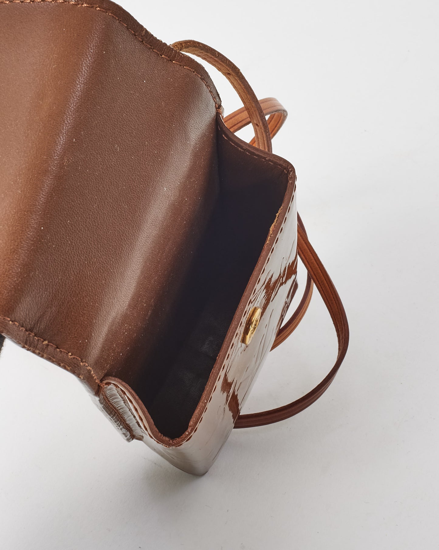 Louis Vuitton Bronze Monogram Vernis Pochette Greene Crossbody Bag