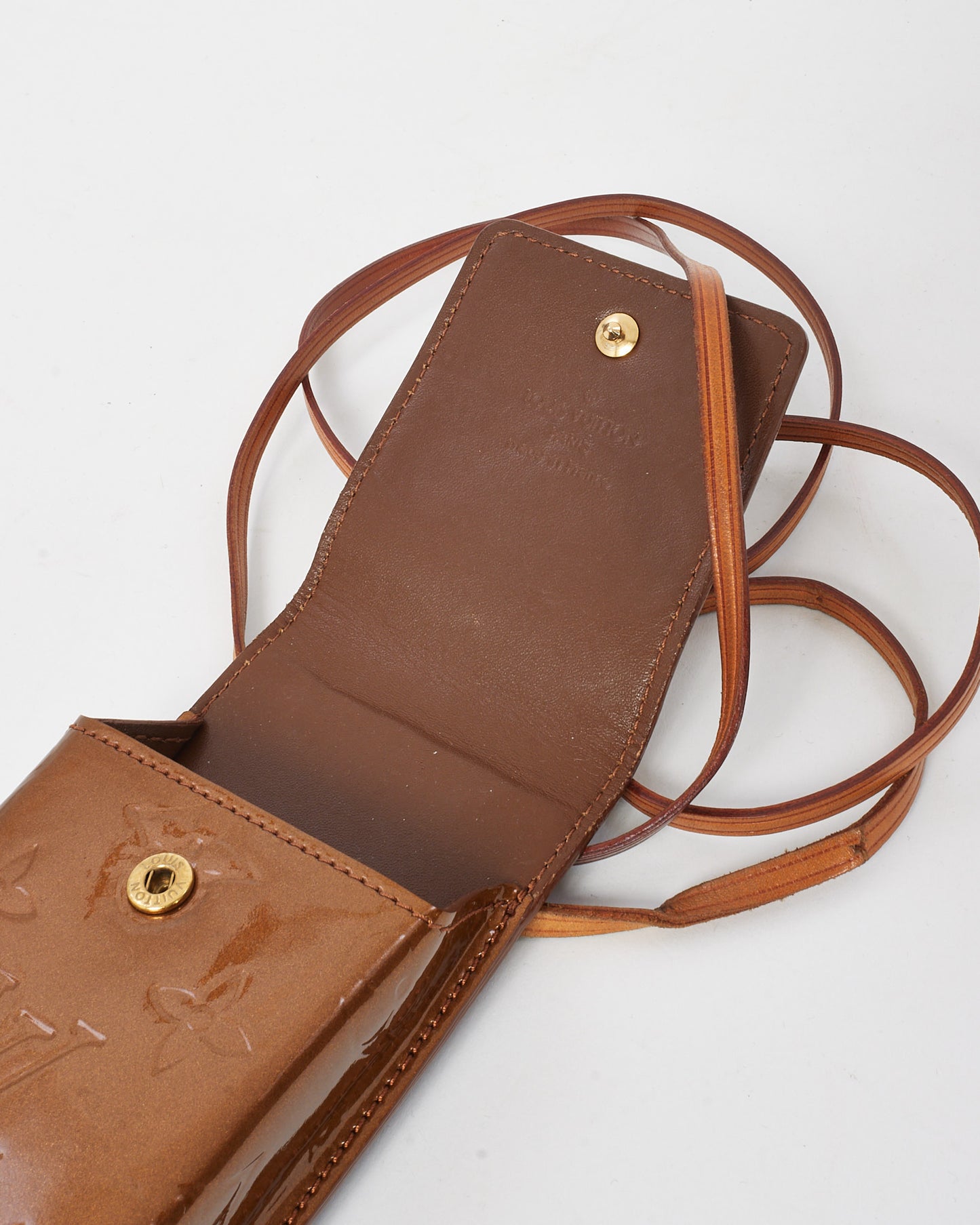 Louis Vuitton Bronze Monogram Vernis Pochette Greene Crossbody Bag