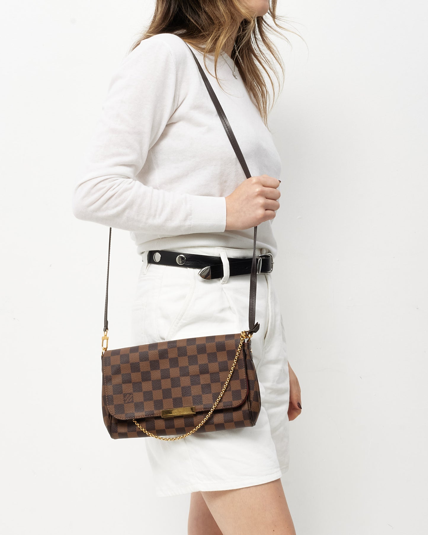 Louis Vuitton Damier Ebene Coated Canvas Favorite MM Crossbody Bag