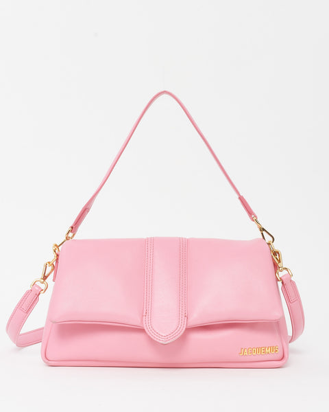 Buy Jacquemus Pink Leather Le Bambimou Padded Shoulder Bag with