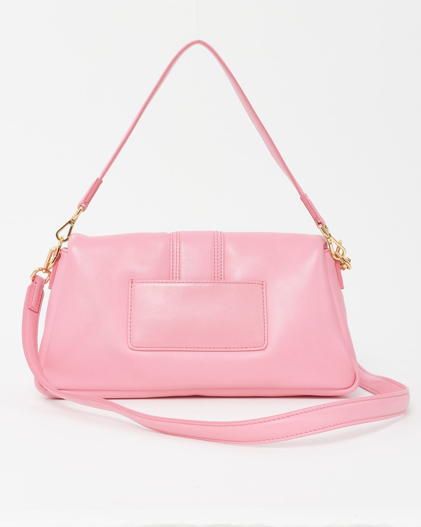 Jacquemus Pink Leather Le Bambimou Padded Shoulder Bag with Strap