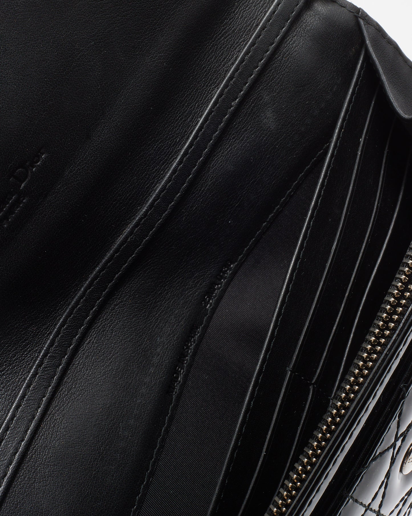 Dior Black Cannage Patent Leather Lady Dior Pouch WOC Crossbody Bag SHW