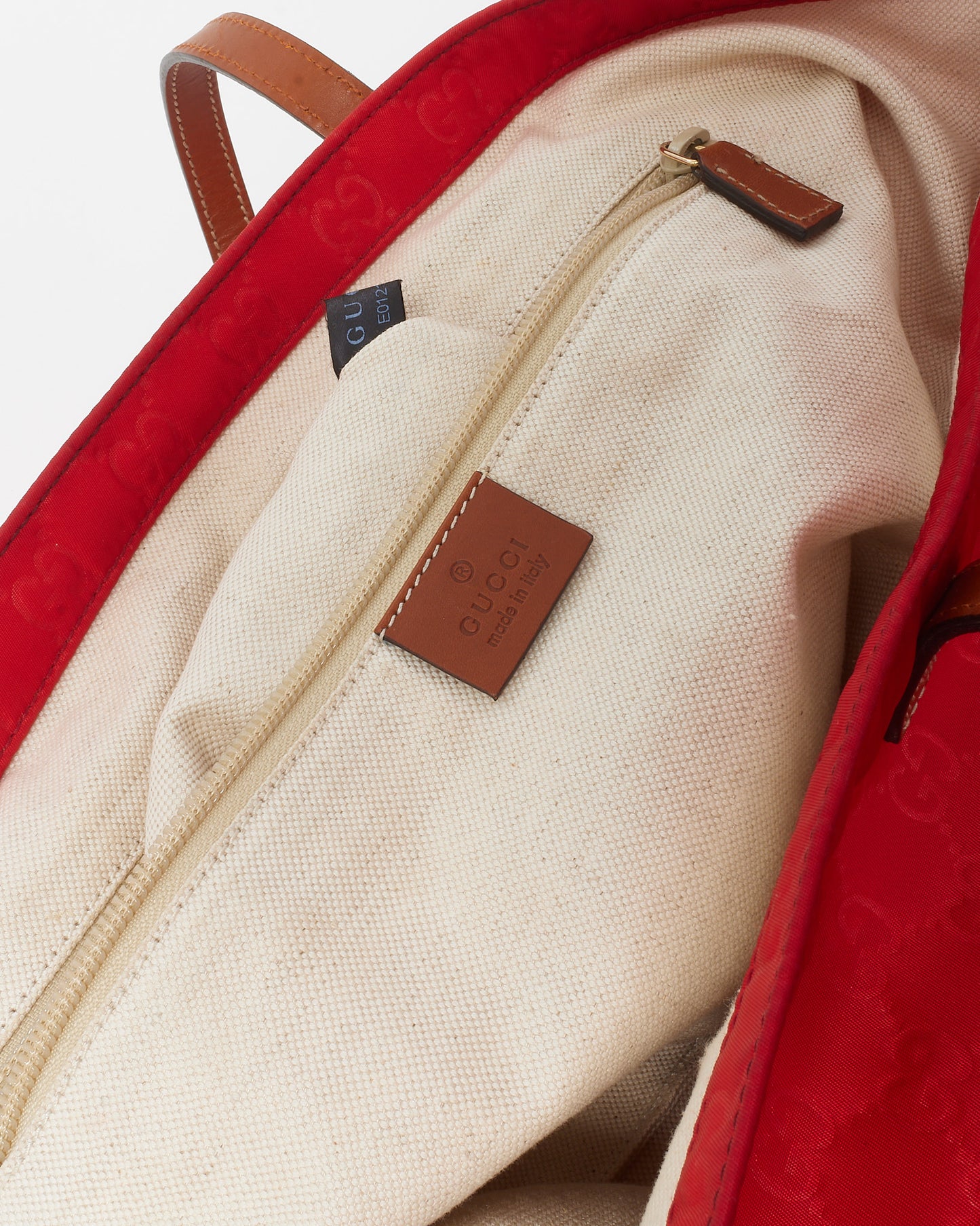 Gucci Red Monogram GG Nylon Large Tote Bag