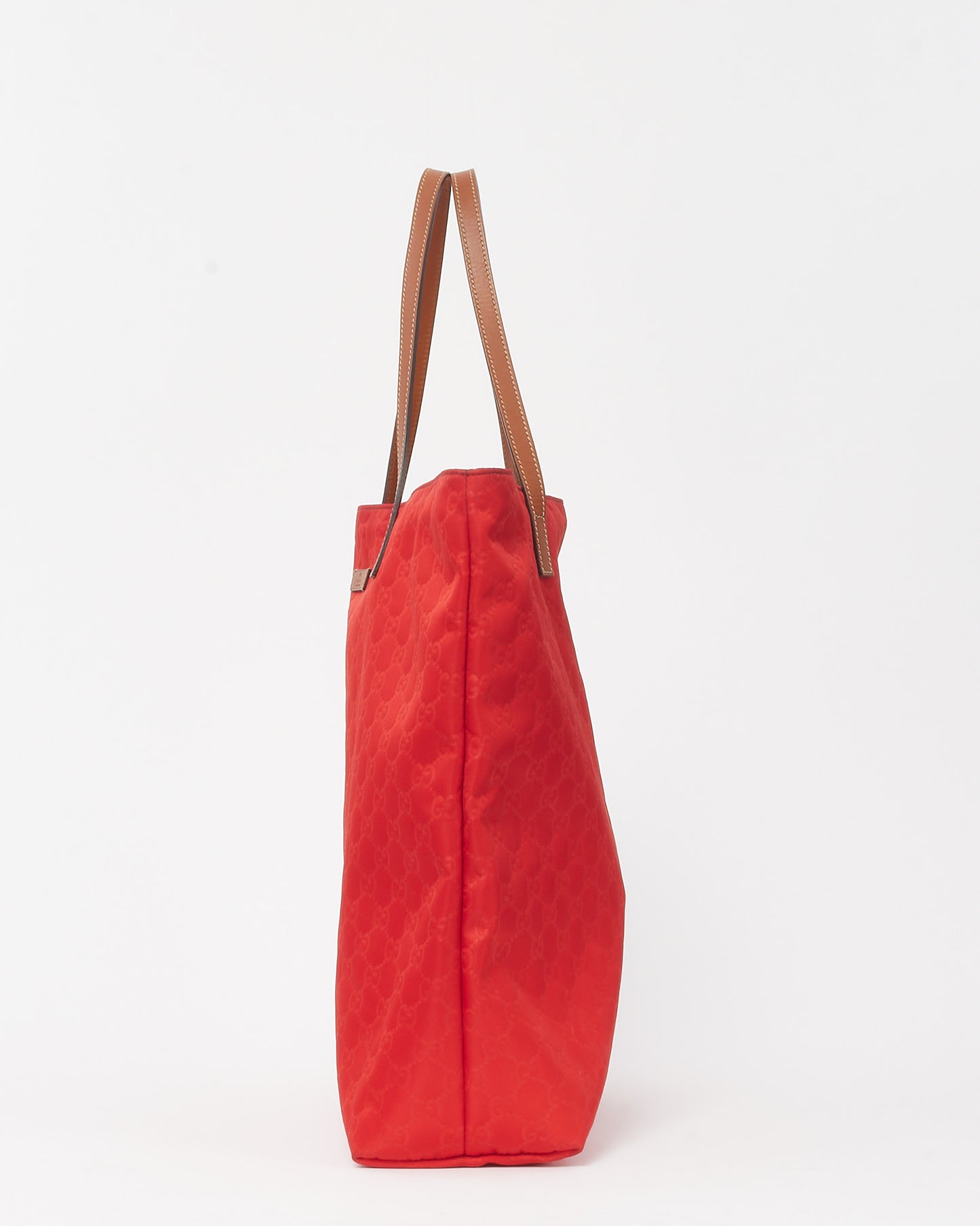 Gucci Red Monogram GG Nylon Large Tote Bag