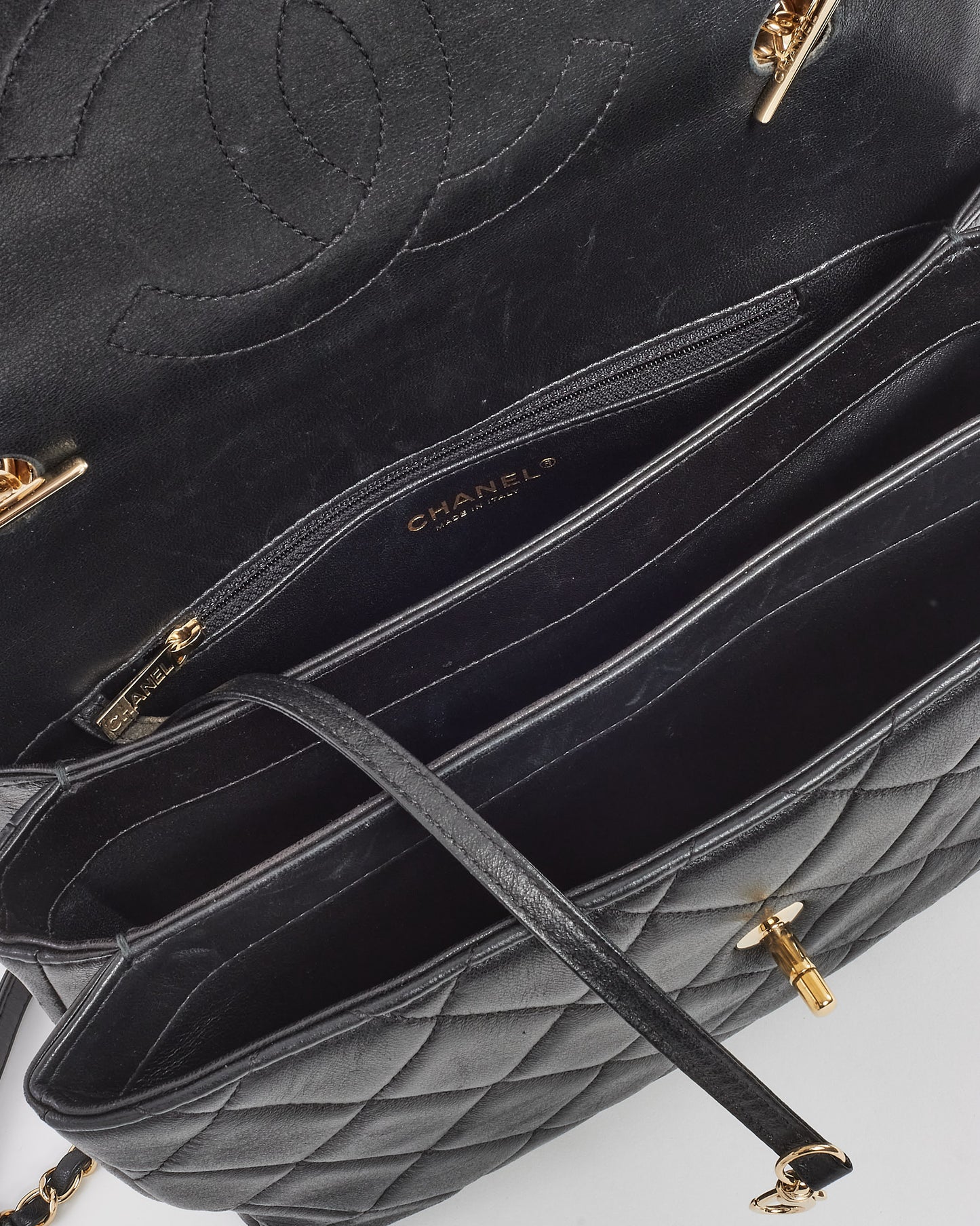 Chanel Black Quilted Lambskin Leather Medium Trendy CC Flap Top Handle Bag